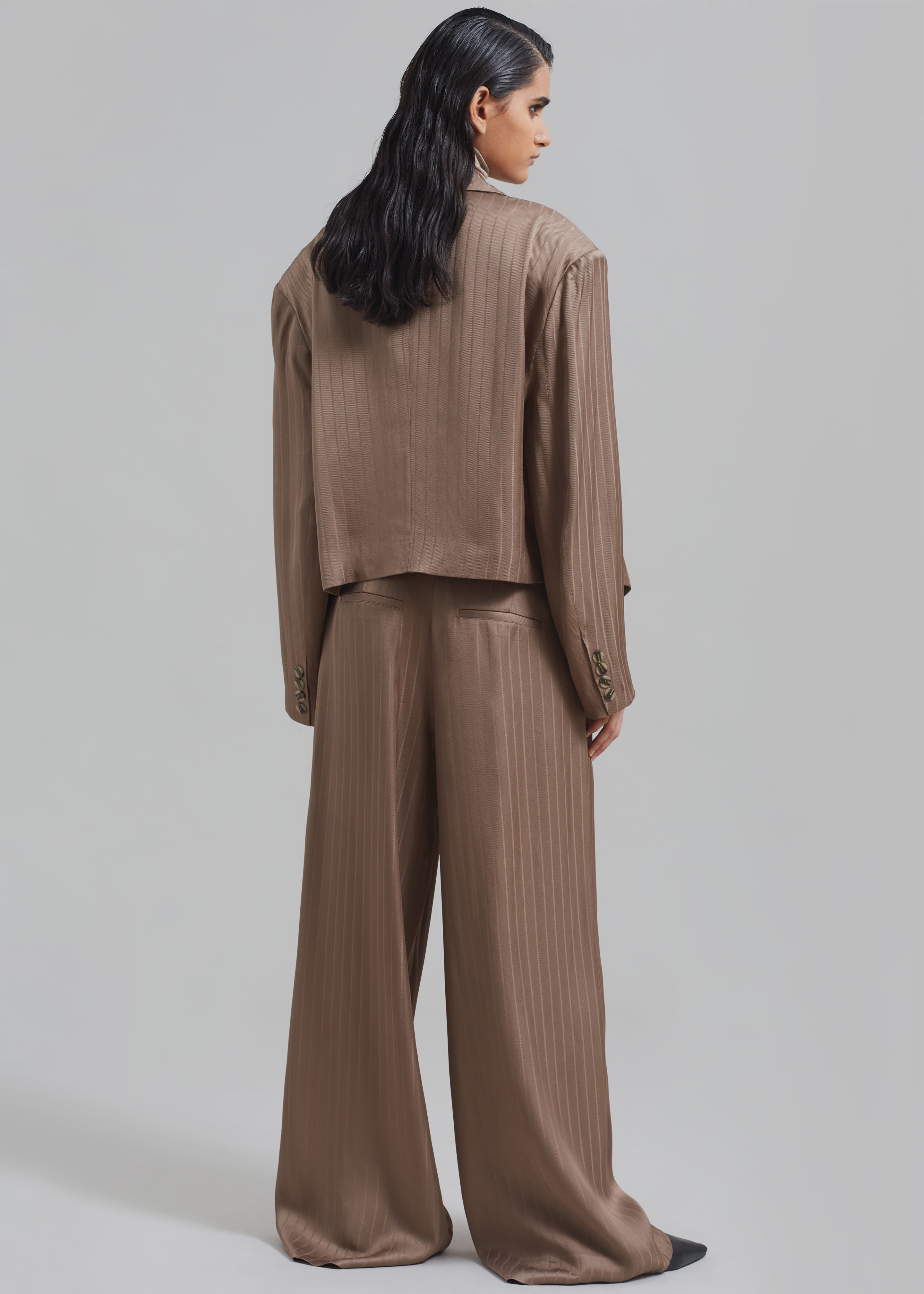 REMAIN Asymmetric Blazer - Timber Wolf - 9