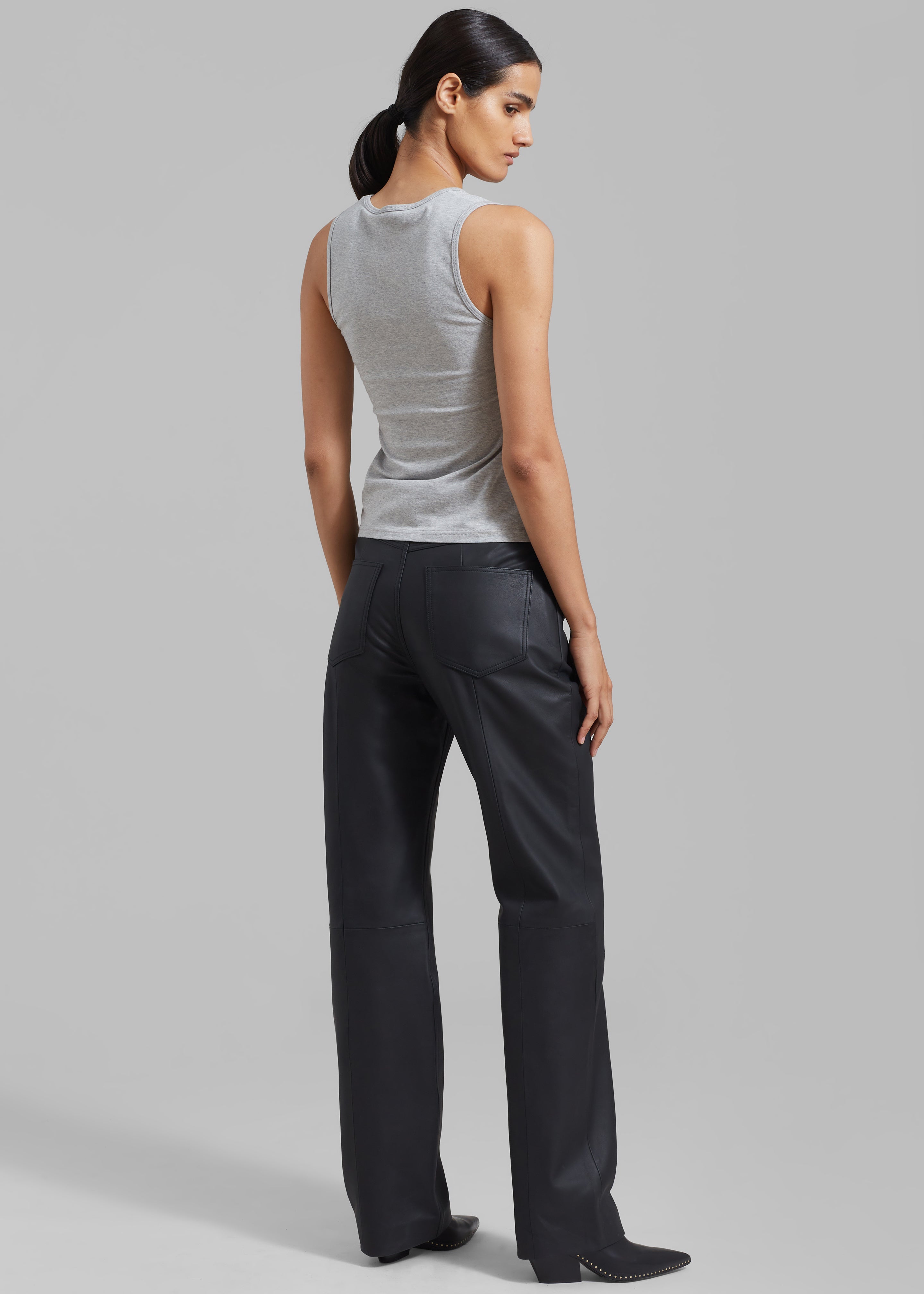REMAIN Leather Straight Pants - Black - 7