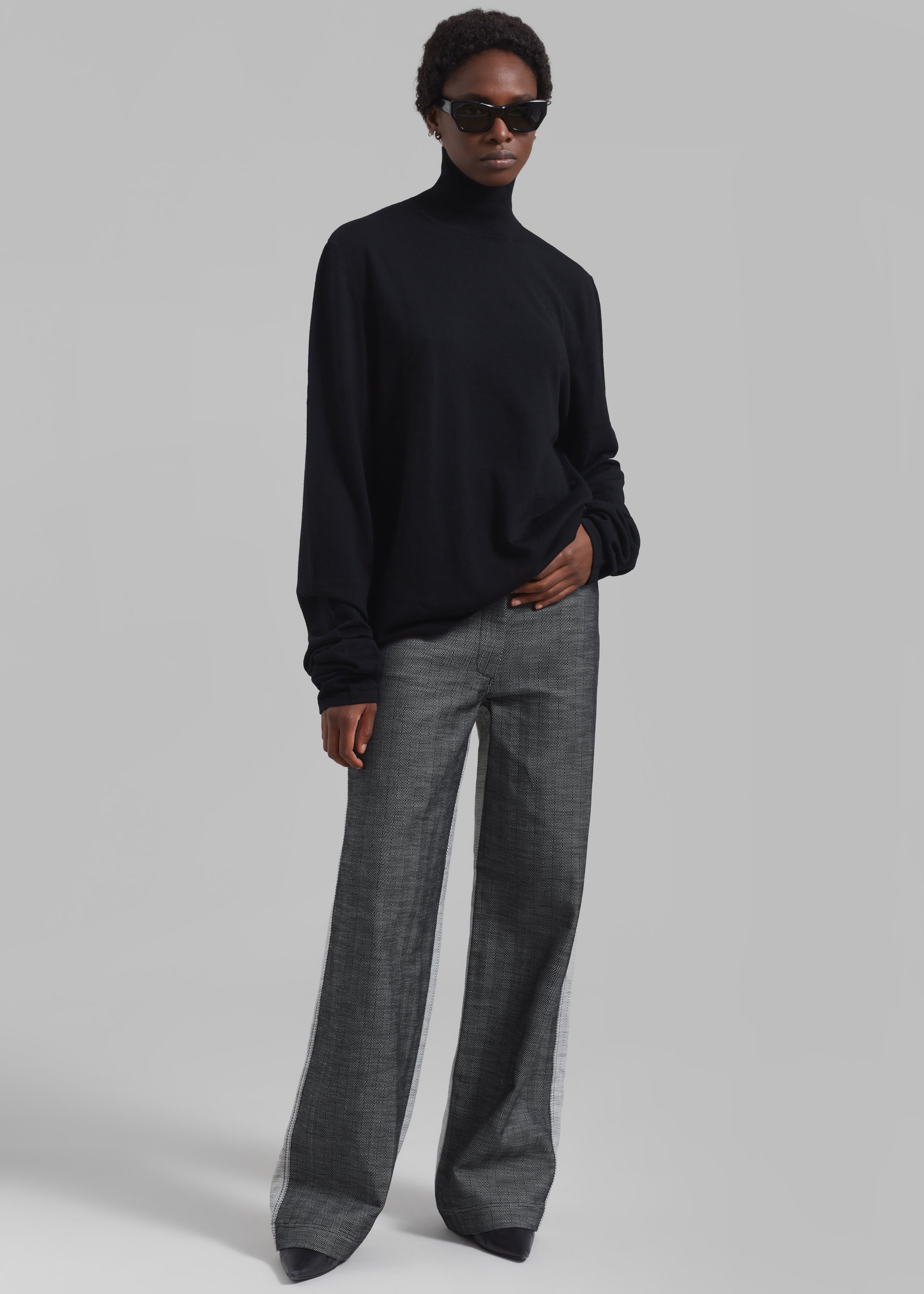 REMAIN Two Side Straight Pants - Black Comb - 3