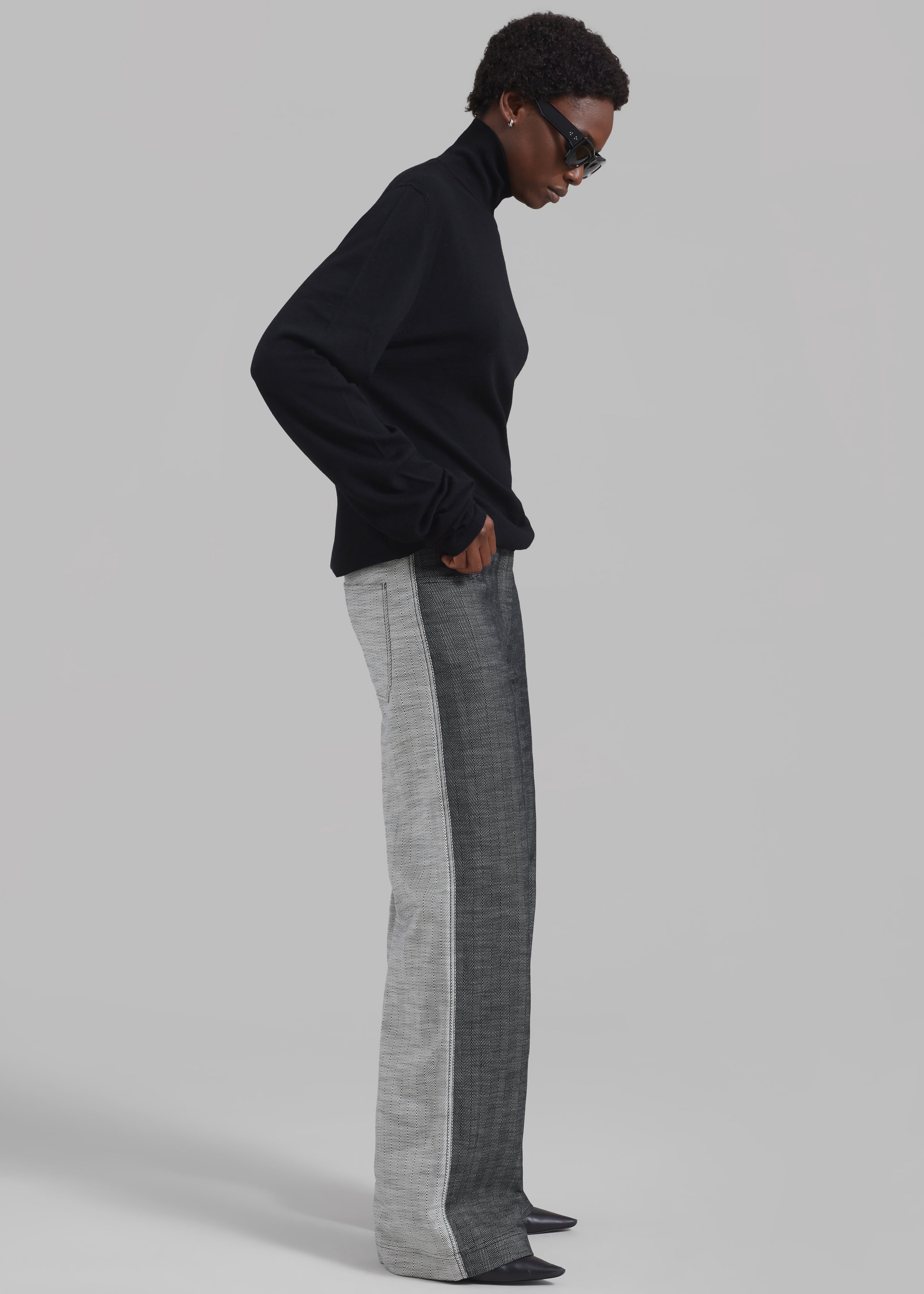 REMAIN Two Side Straight Pants - Black Comb - 1