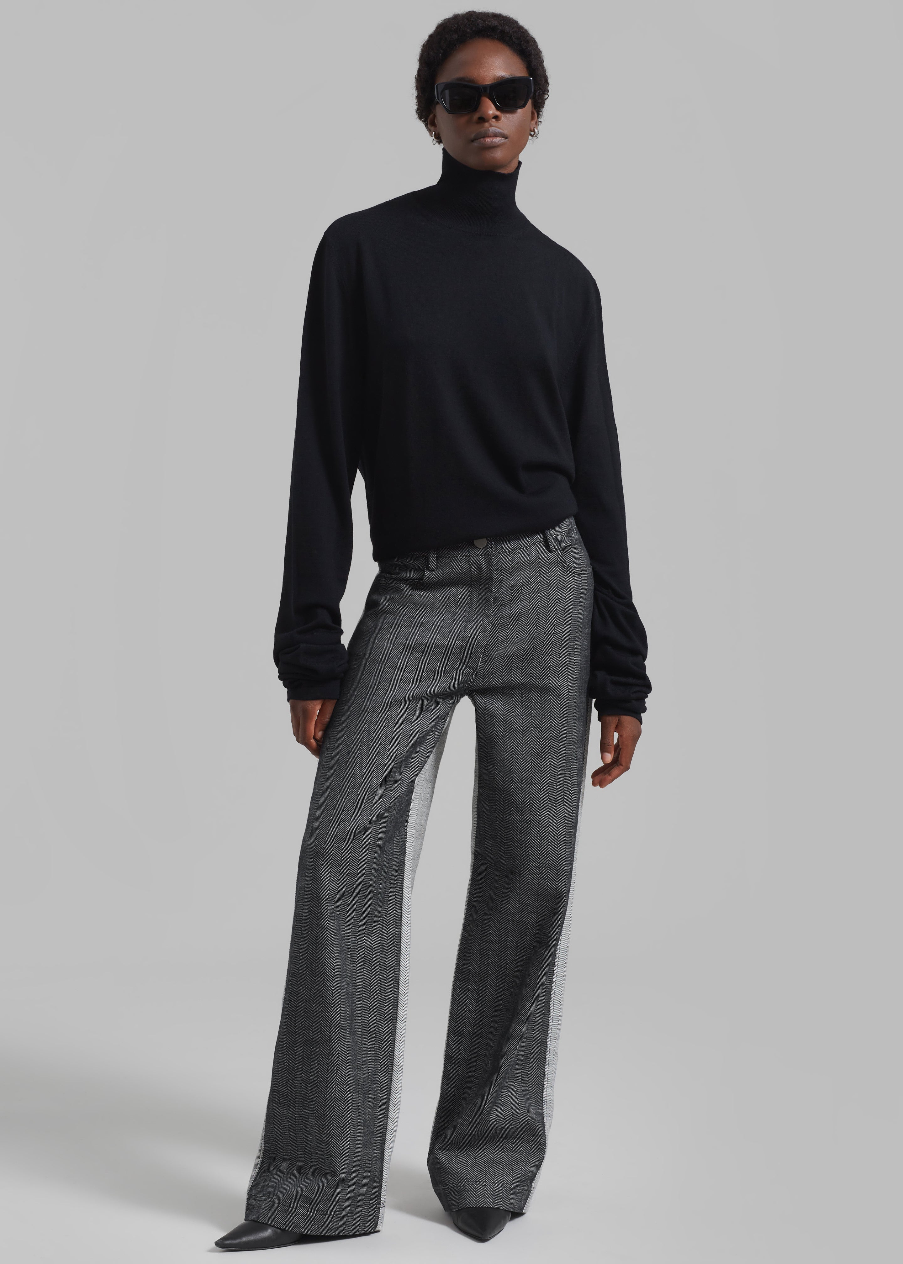 REMAIN Two Side Straight Pants - Black Comb - 7