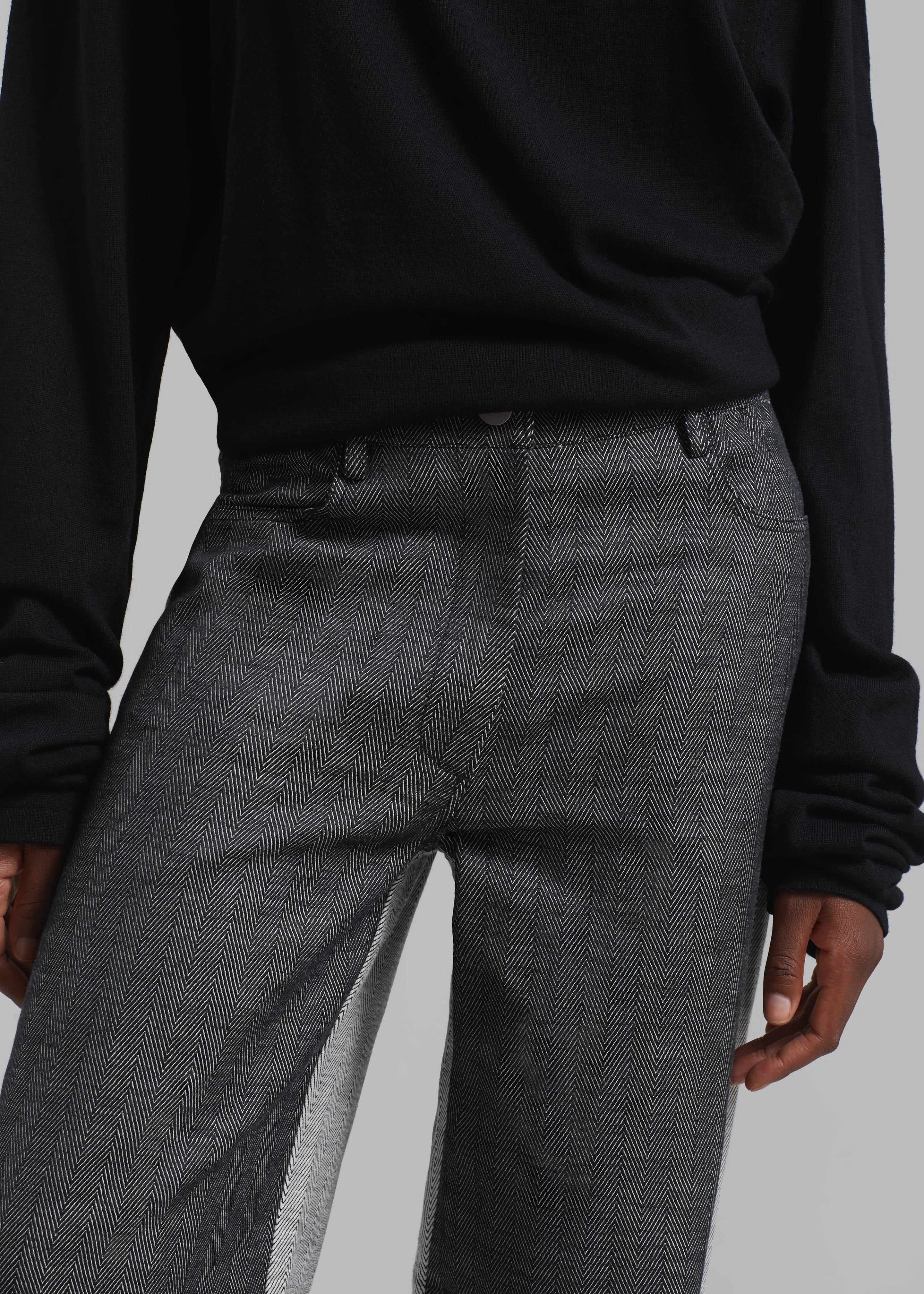 REMAIN Two Side Straight Pants - Black Comb - 4