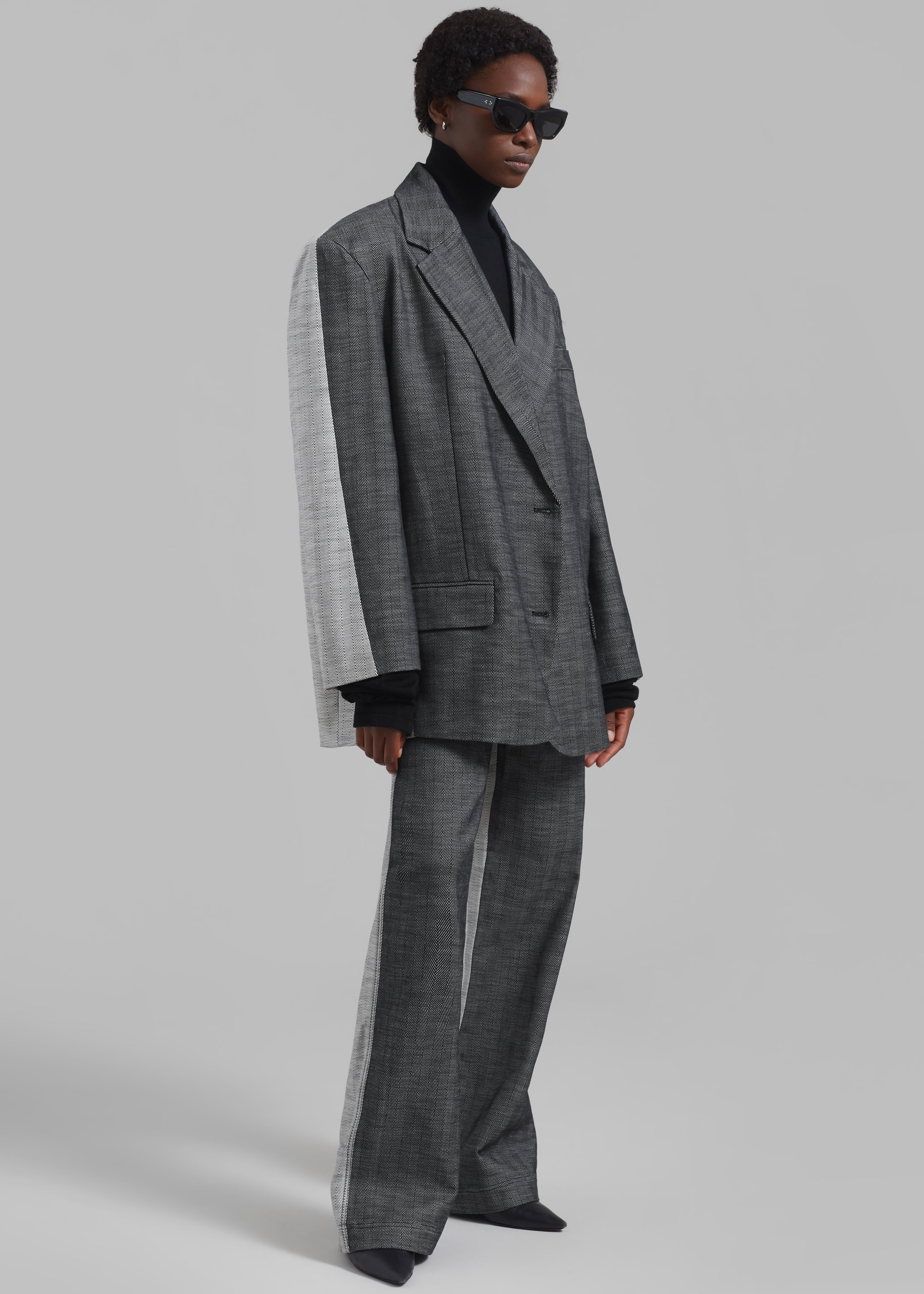 REMAIN Two Side Straight Pants - Black Comb - 9
