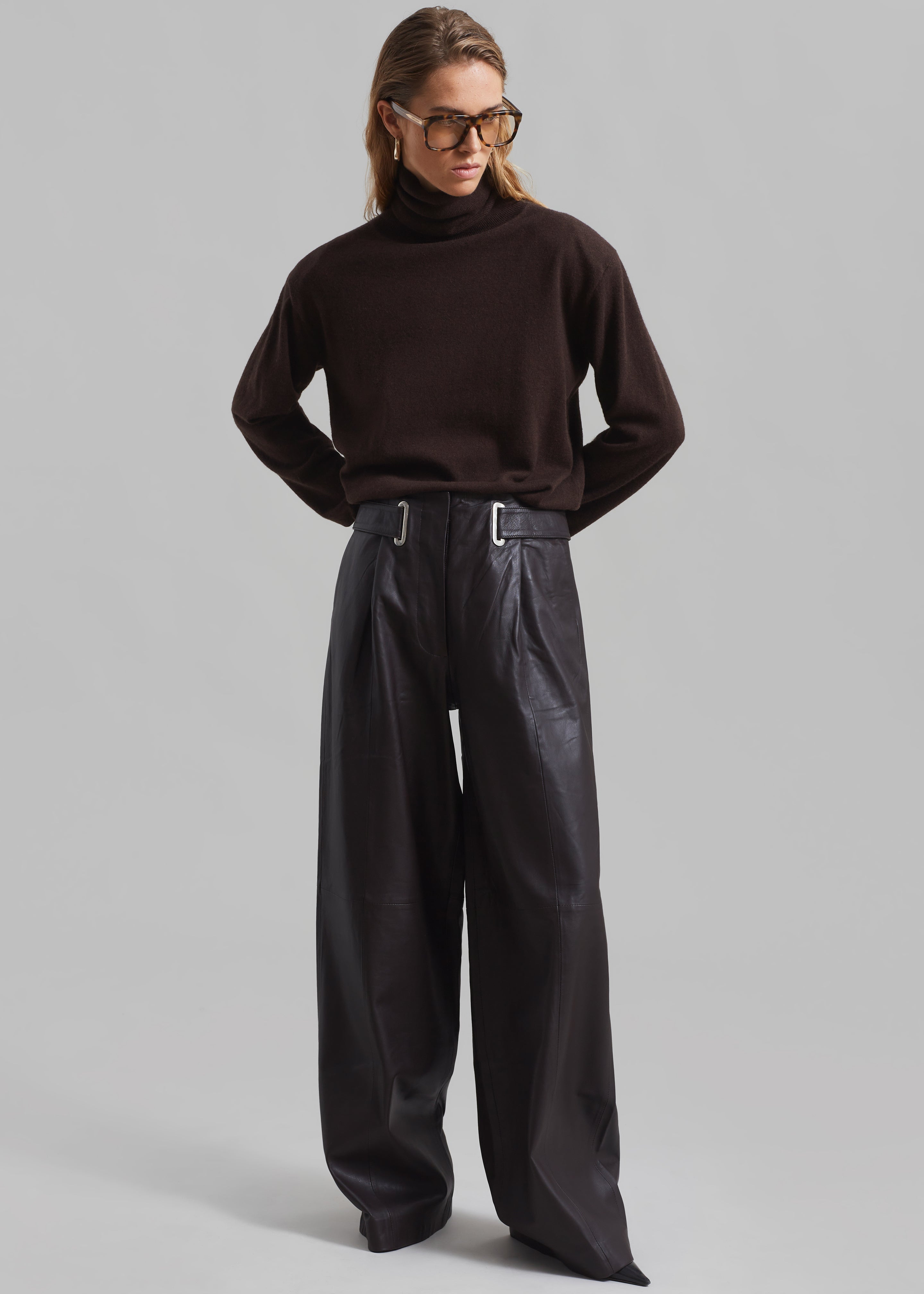 REMAIN Wide Eyelet Pants - Coffee Bean - 5