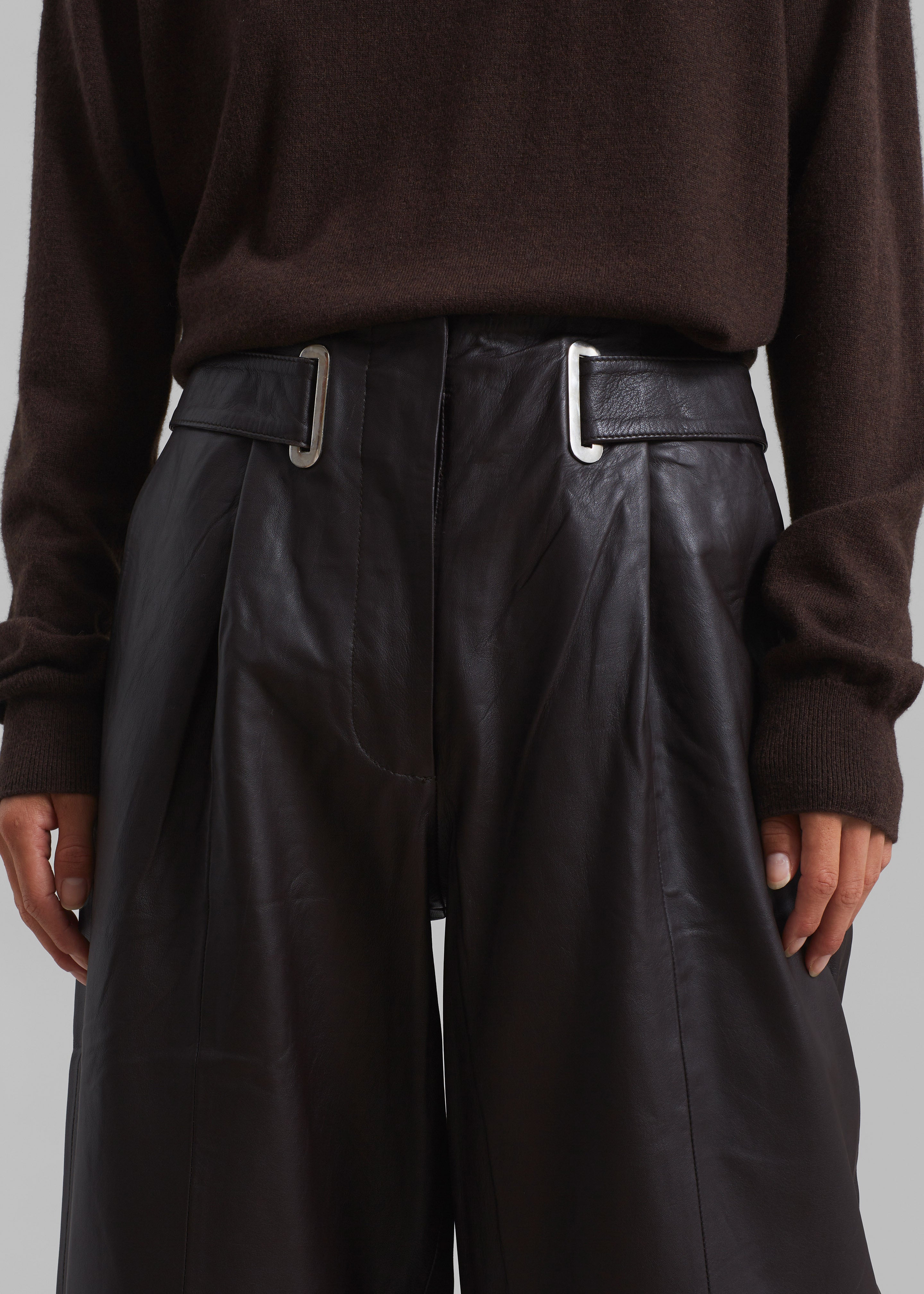 REMAIN Wide Eyelet Pants - Coffee Bean - 3