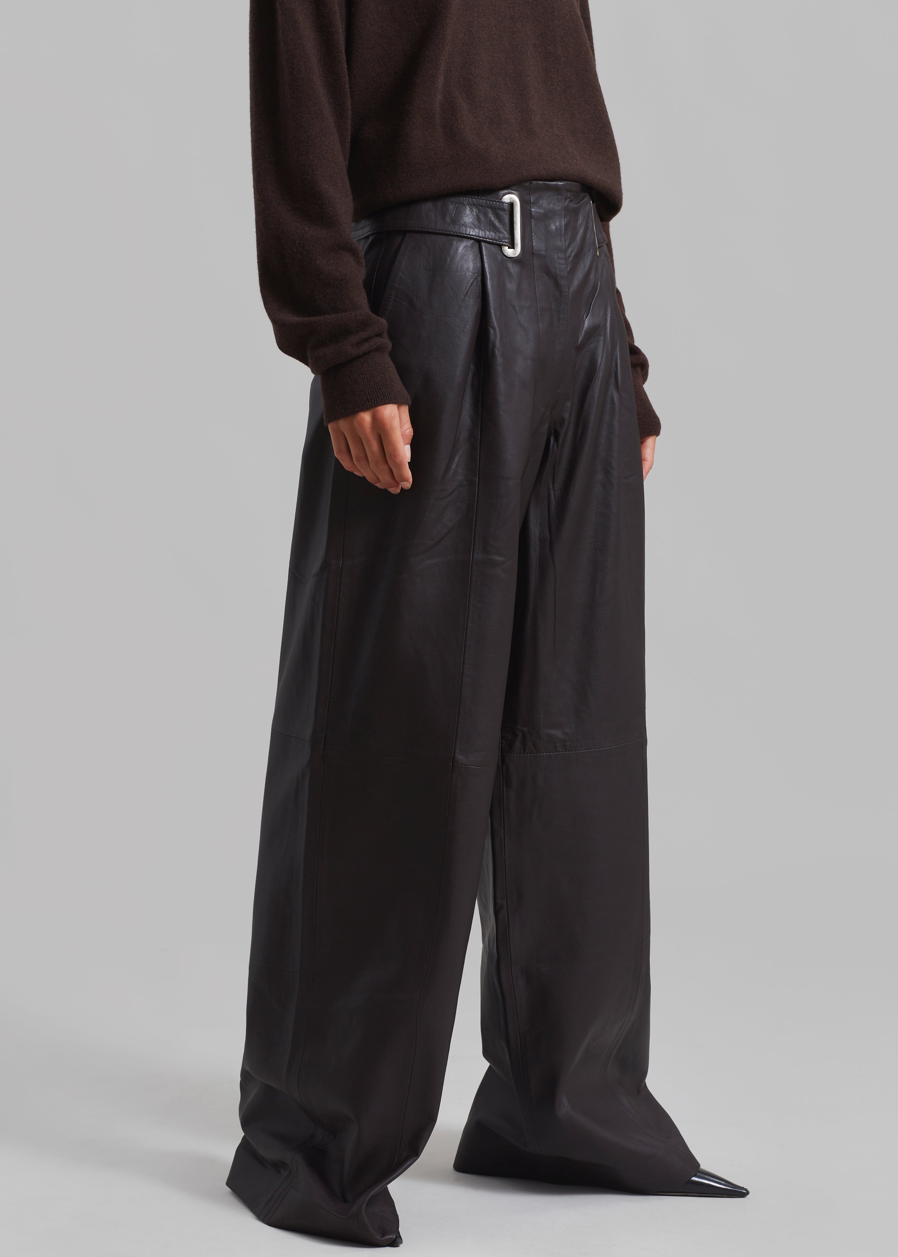 REMAIN Wide Eyelet Pants - Coffee Bean - 4