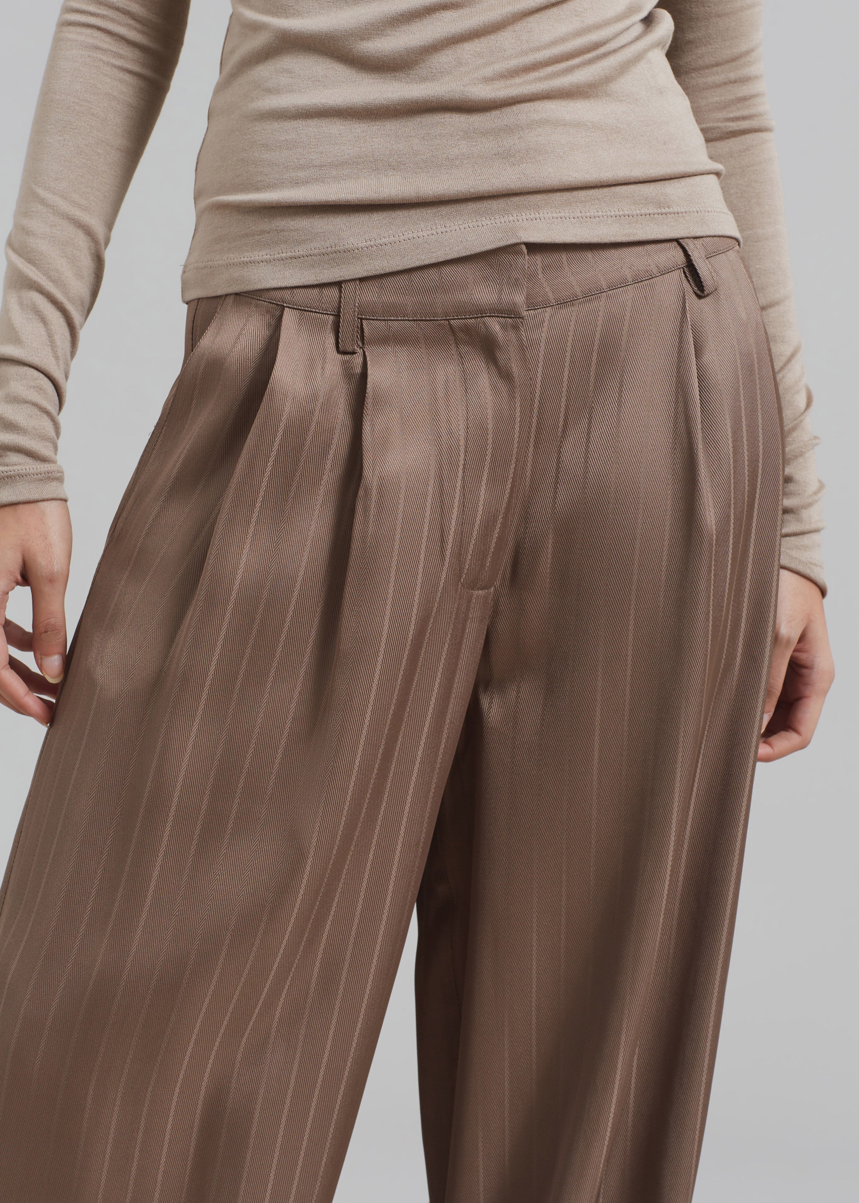 REMAIN Wide Suiting Pants - Timber Wolf - 3