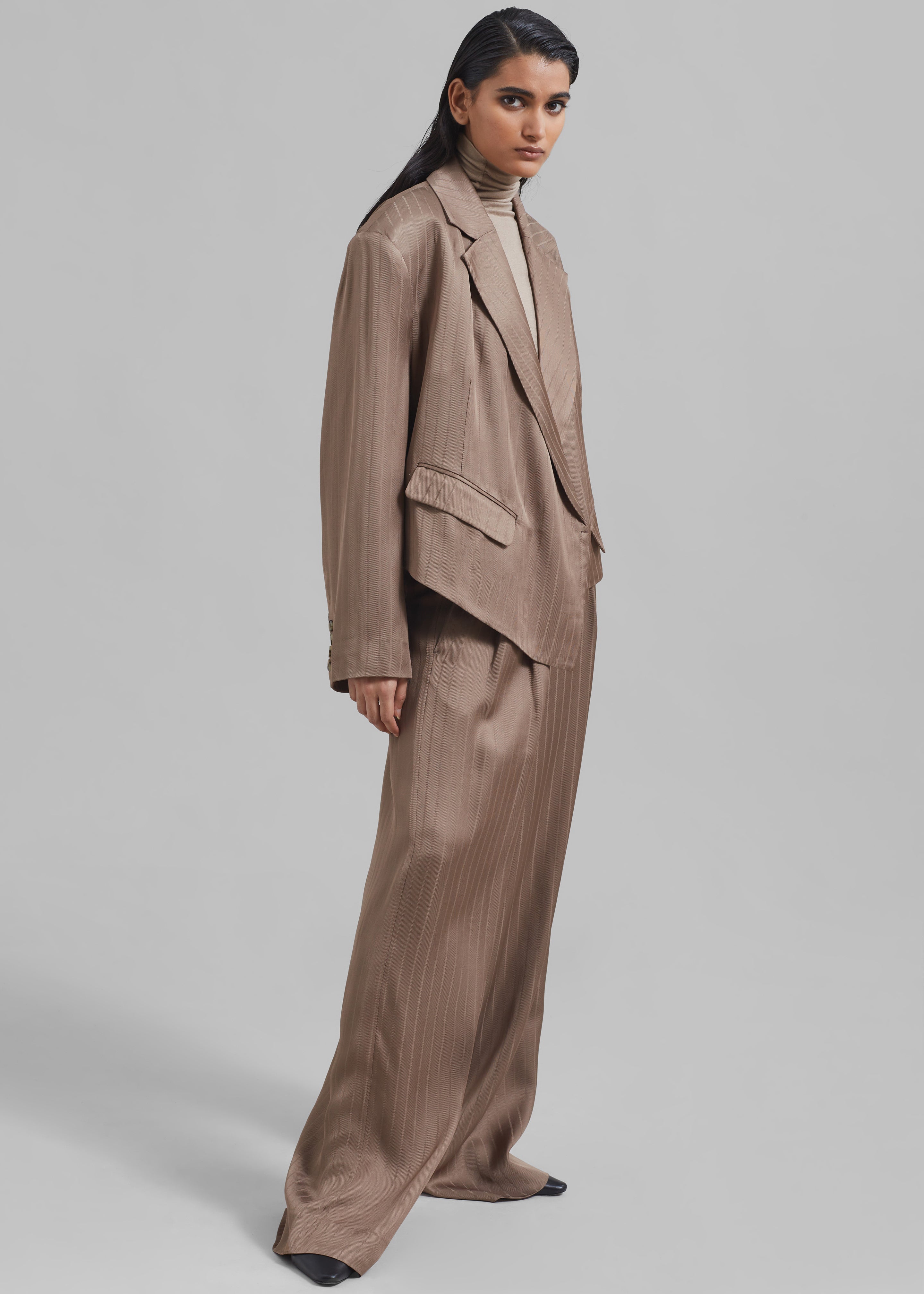 REMAIN Wide Suiting Pants - Timber Wolf - 1