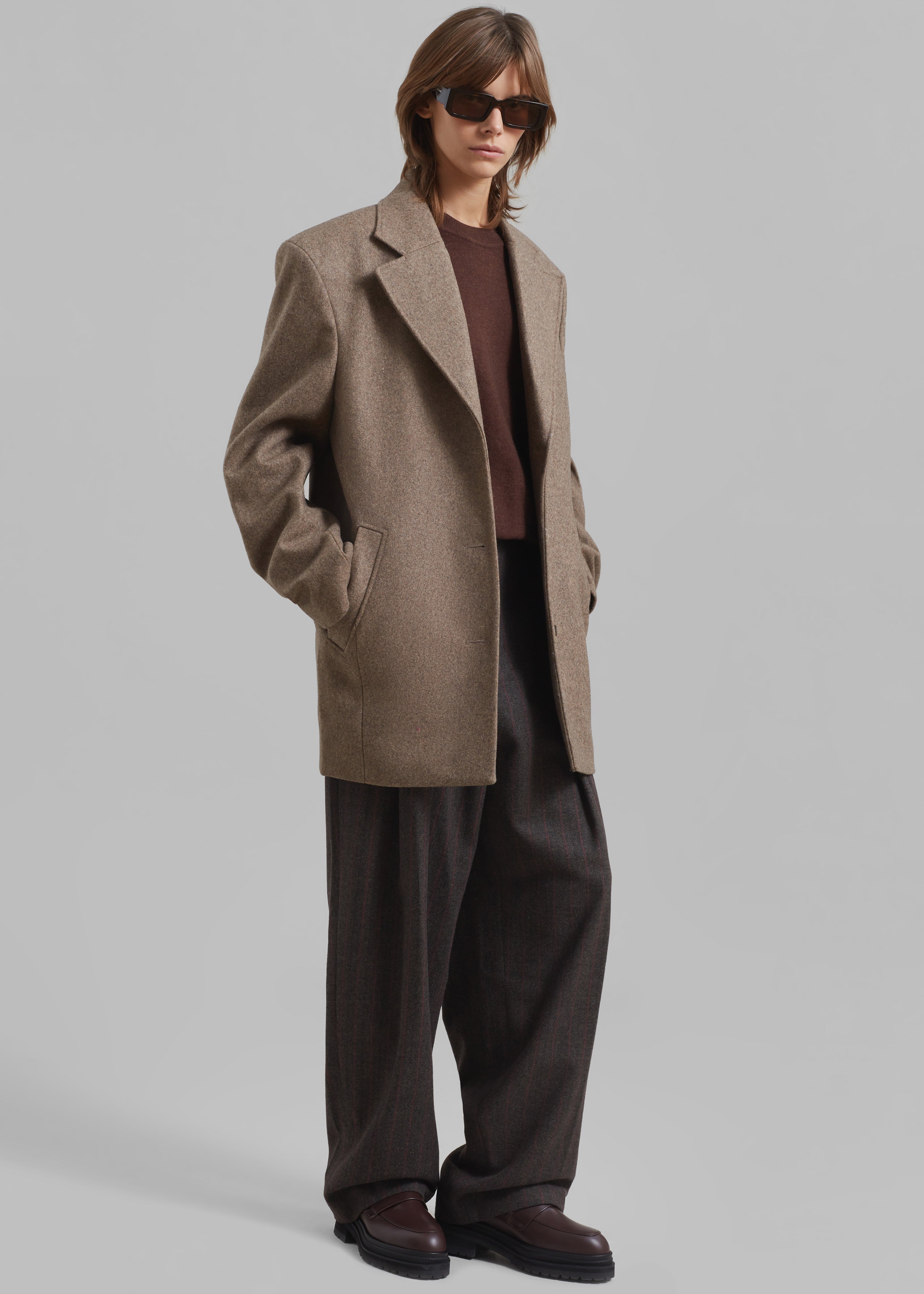 REMAIN Wool Boxy Jacket - Otter - 2