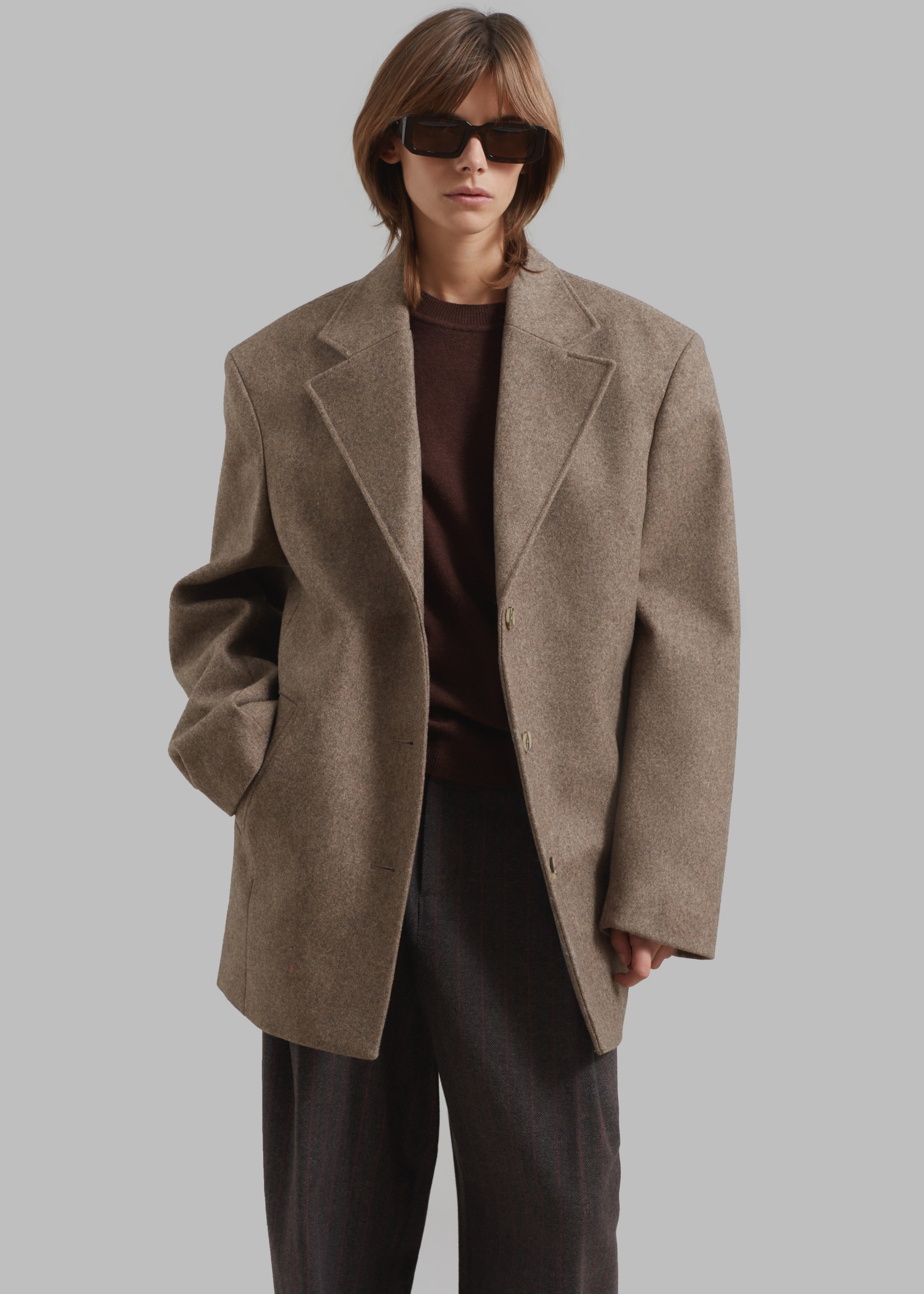 REMAIN Wool Boxy Jacket - Otter - 1