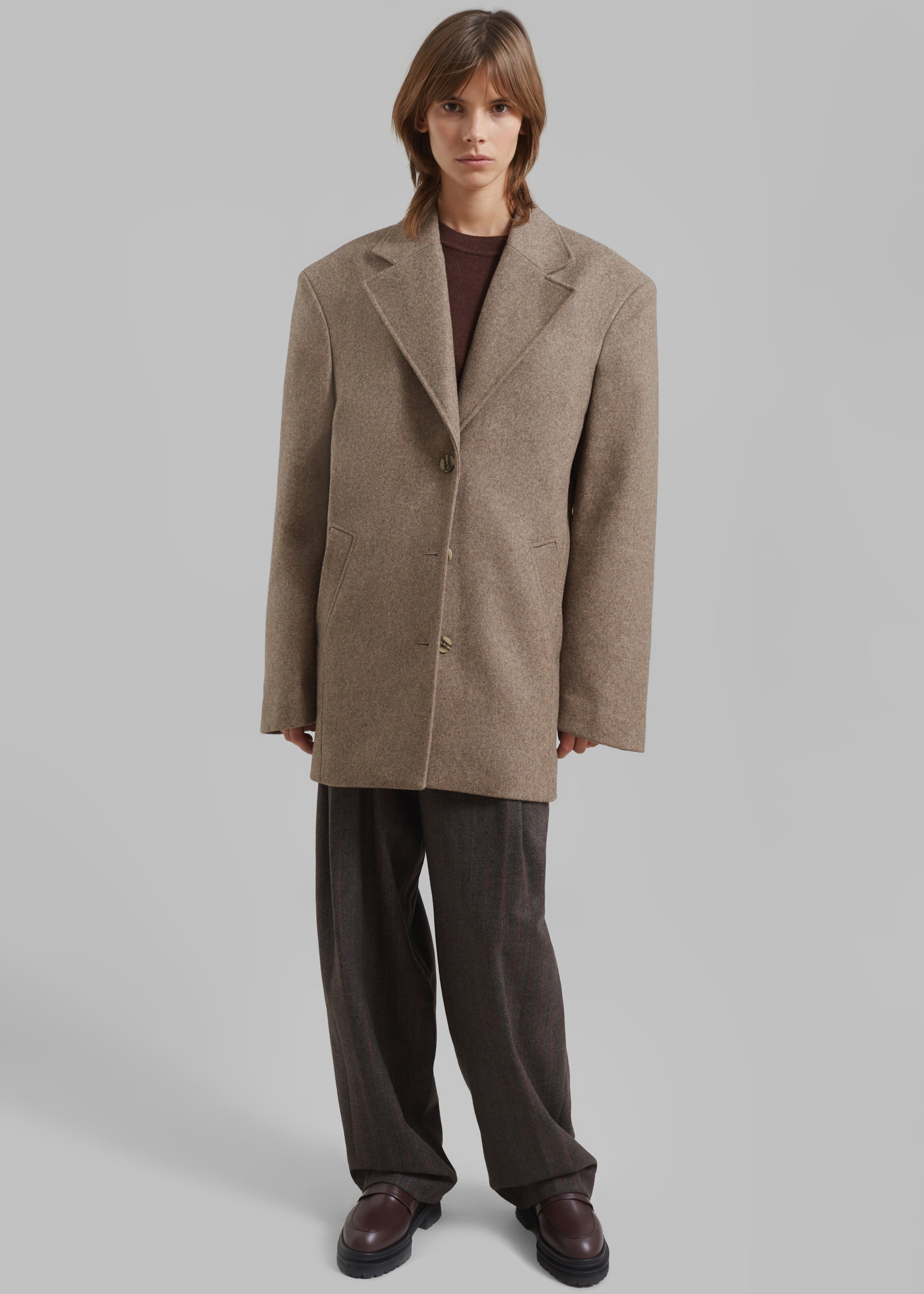 REMAIN Wool Boxy Jacket - Otter - 7