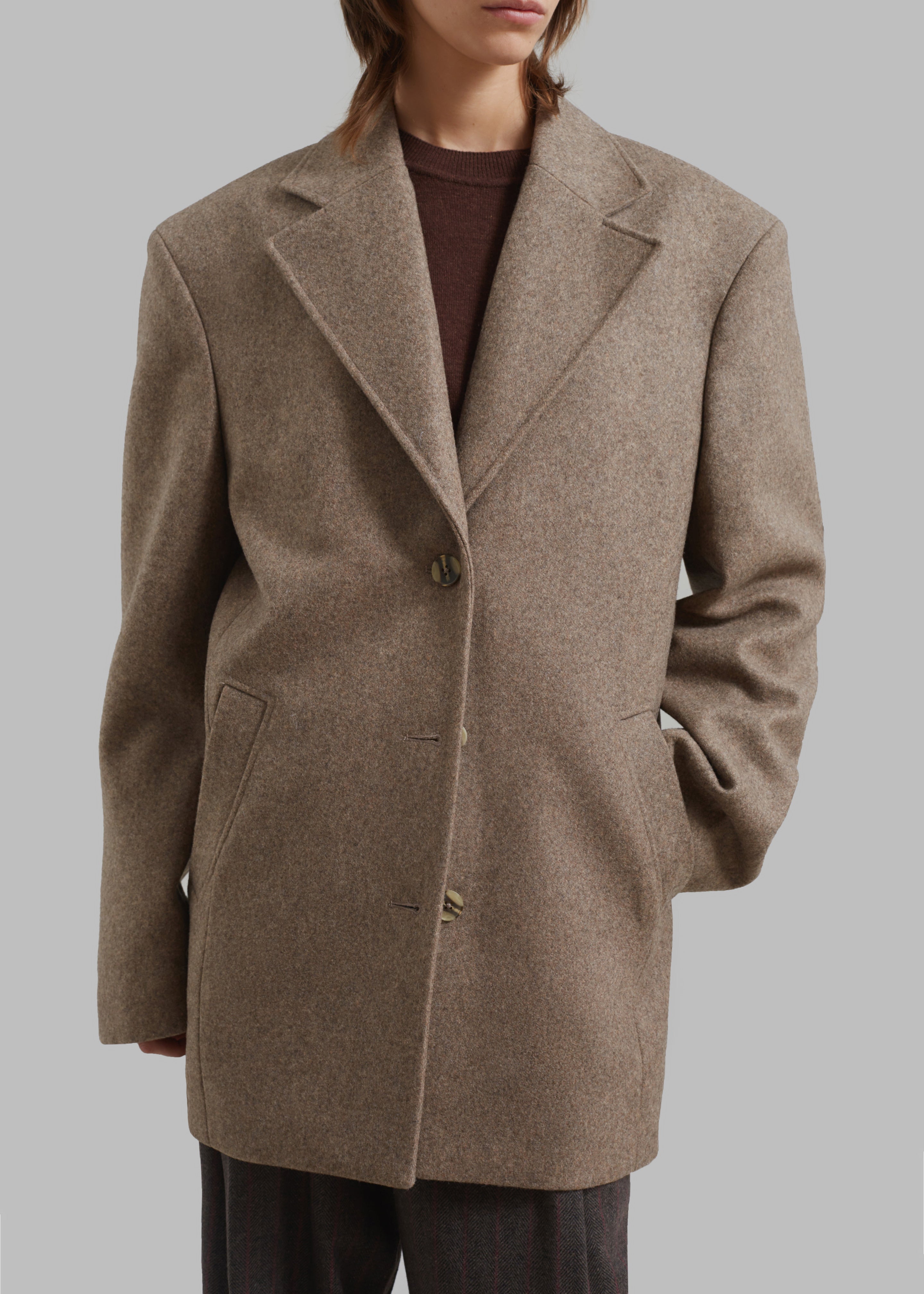 REMAIN Wool Boxy Jacket - Otter - 3