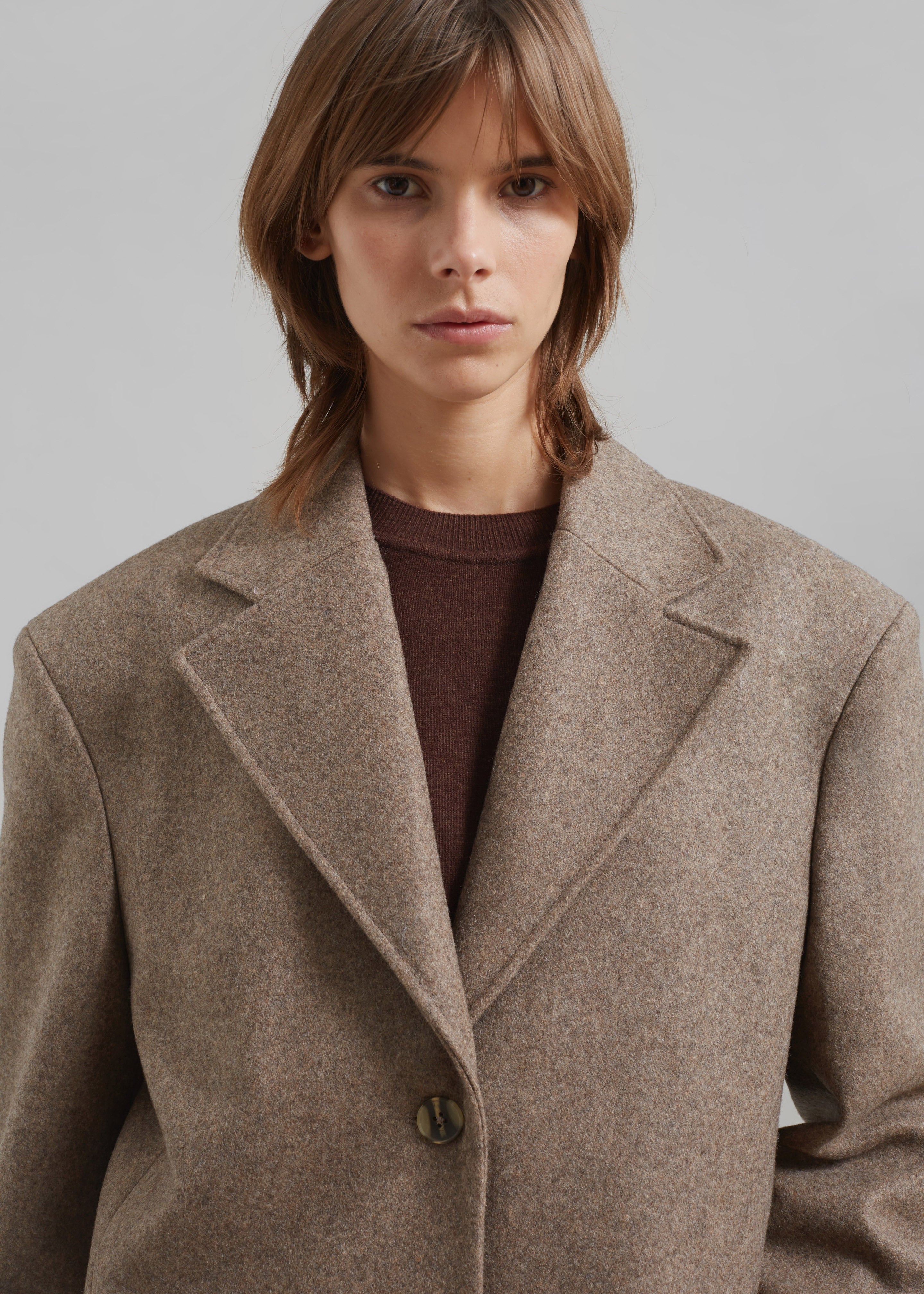 REMAIN Wool Boxy Jacket - Otter - 4