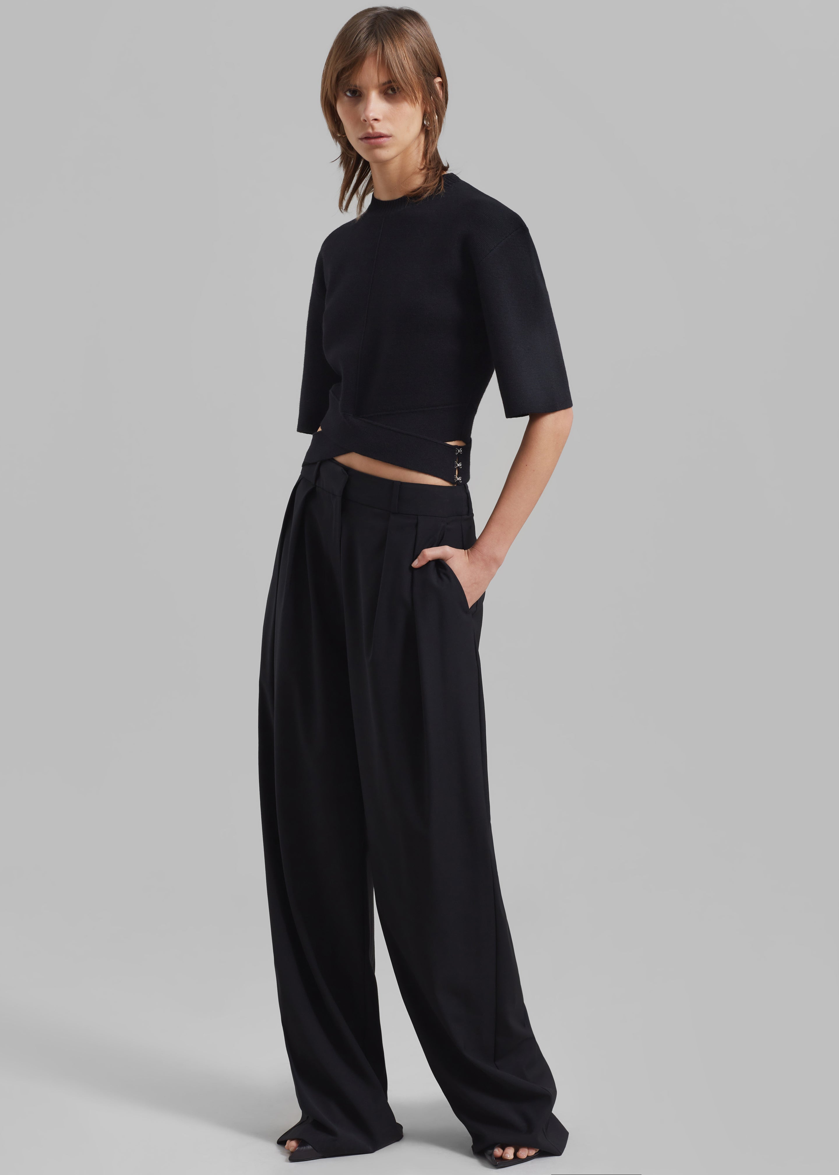 Ripley Pleated Trousers - Black