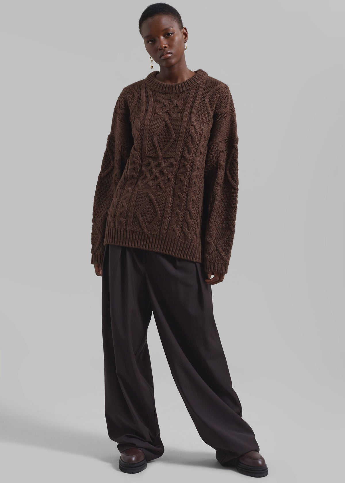 Ripley Pleated Trousers - Brown - 7