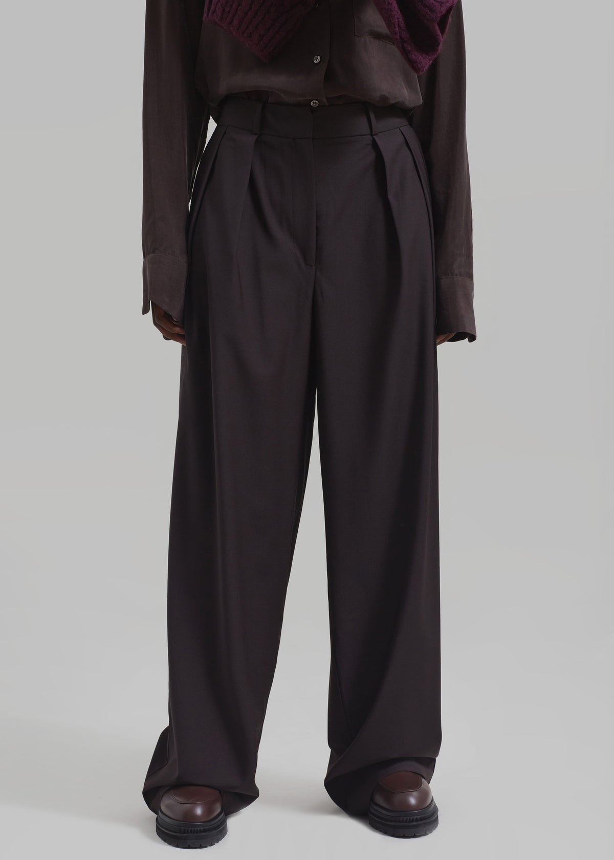Ripley Pleated Trousers - Brown - 2