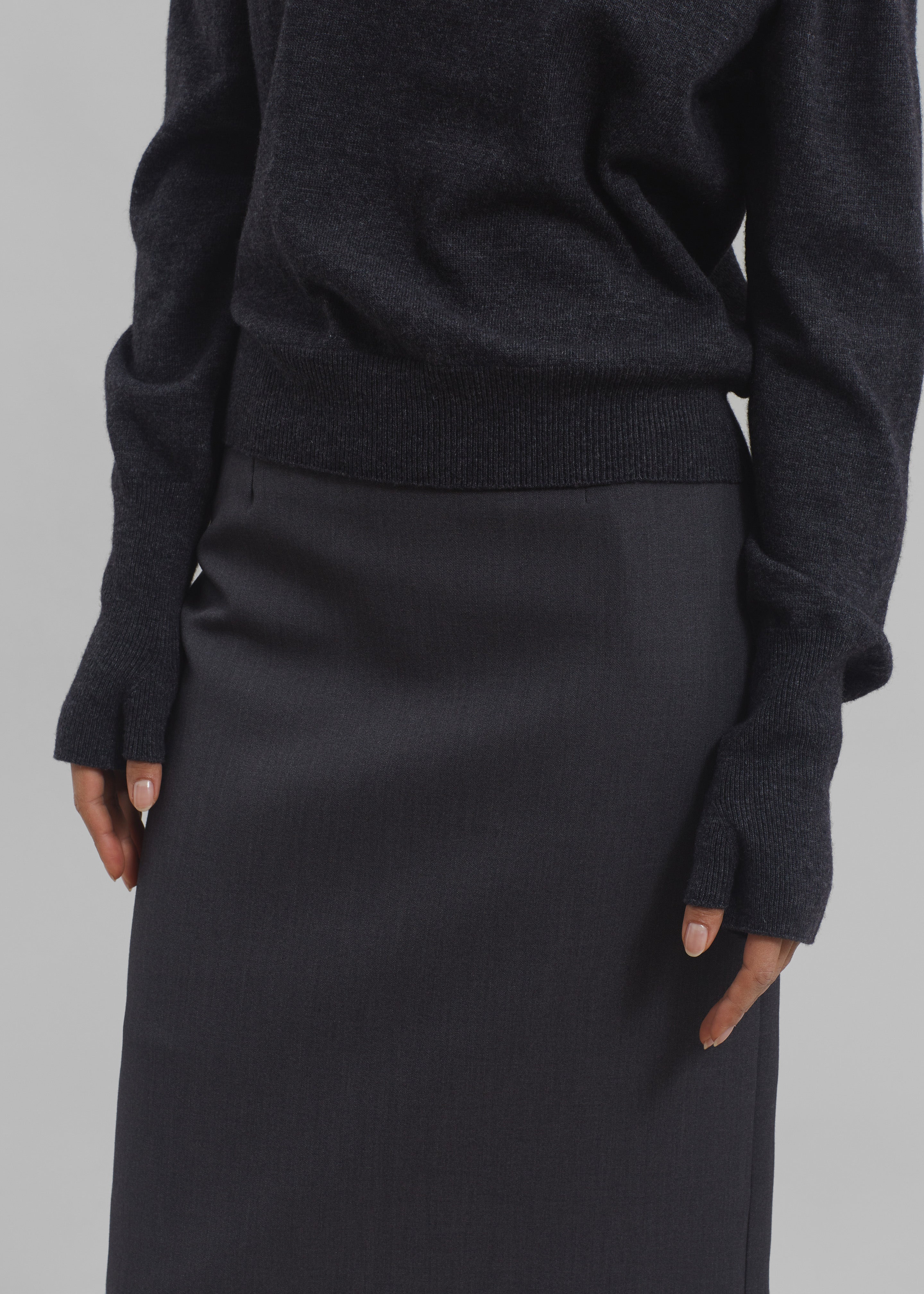 Roane Midi Skirt - Charcoal - 4