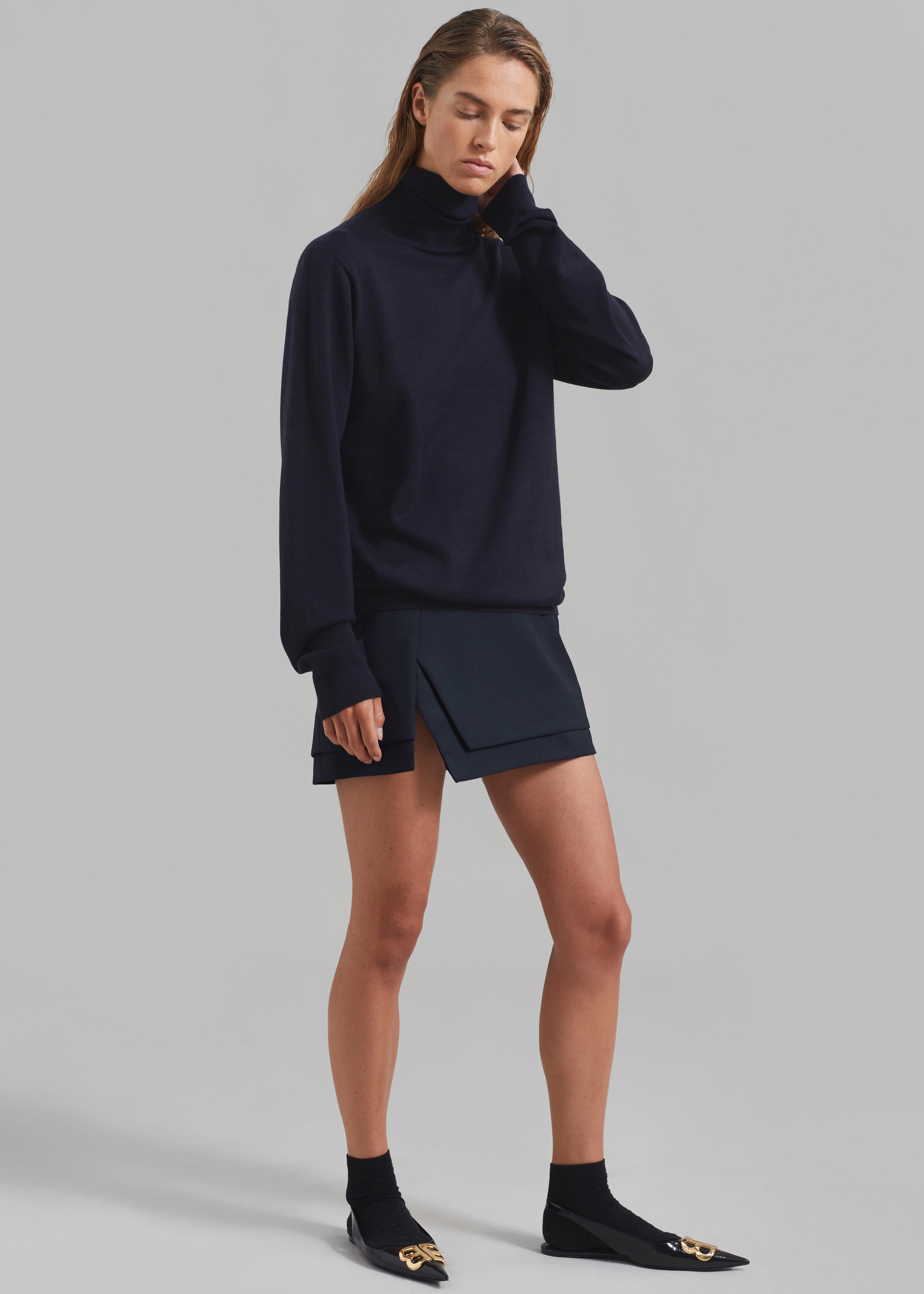 Róhe Classic Merino Wool Turtleneck - Night - 12