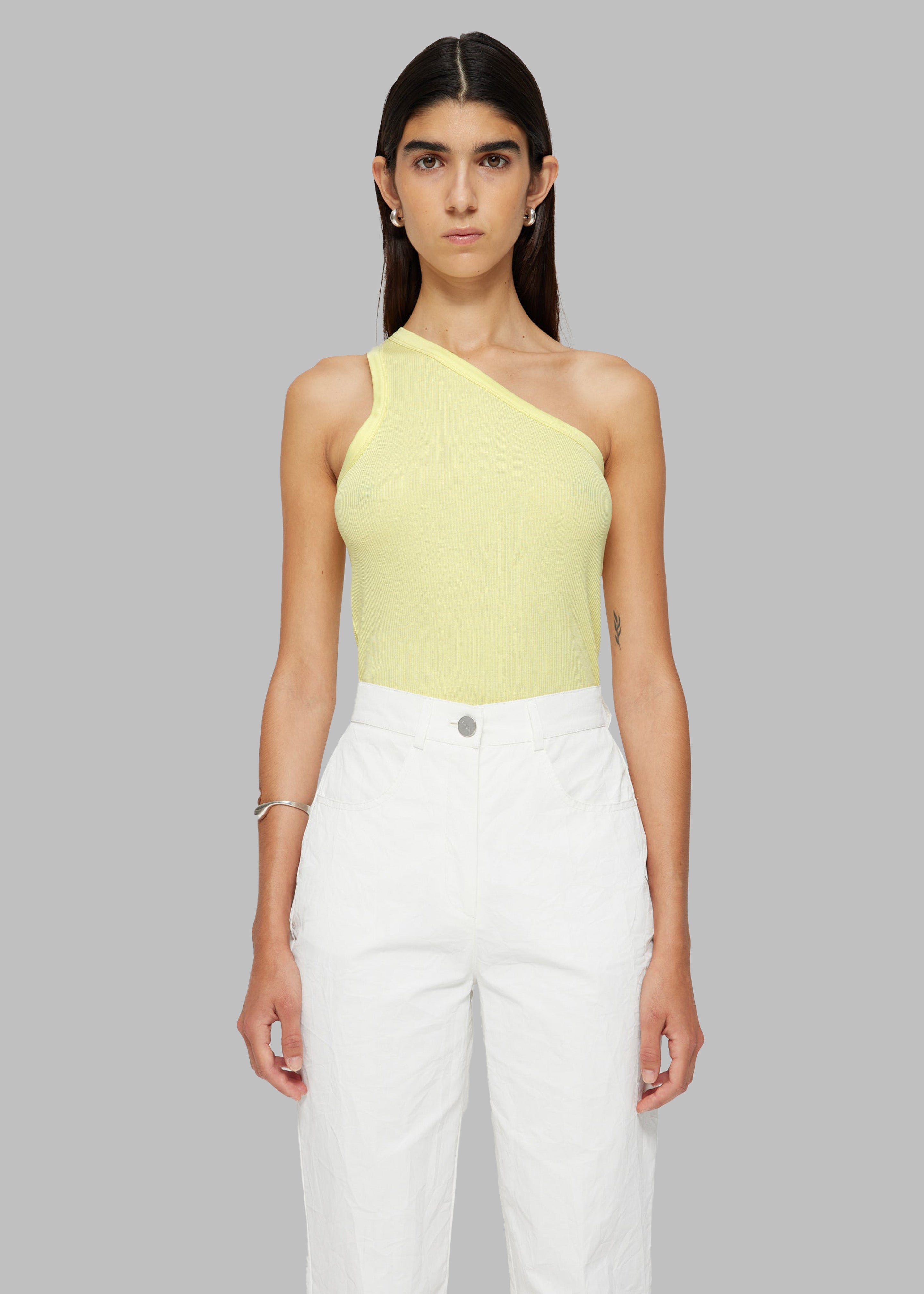 Róhe Asymmetrical Tank Top - Light Yellow - 1