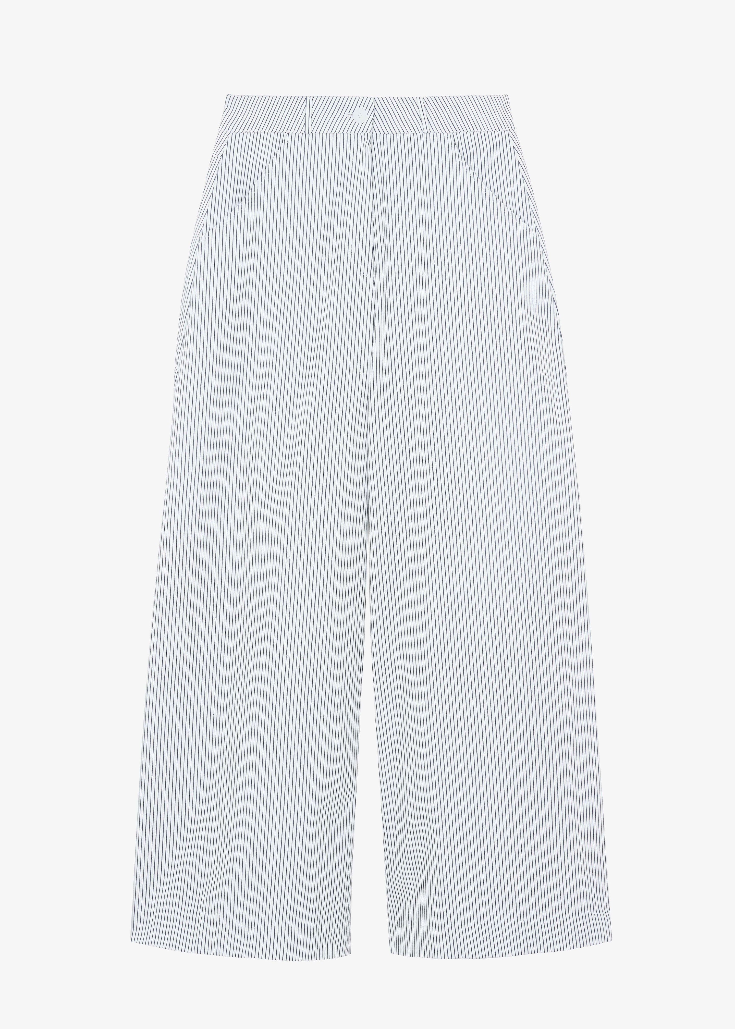 Rosalind Wide Leg Trousers - Blue Stripe - 19
