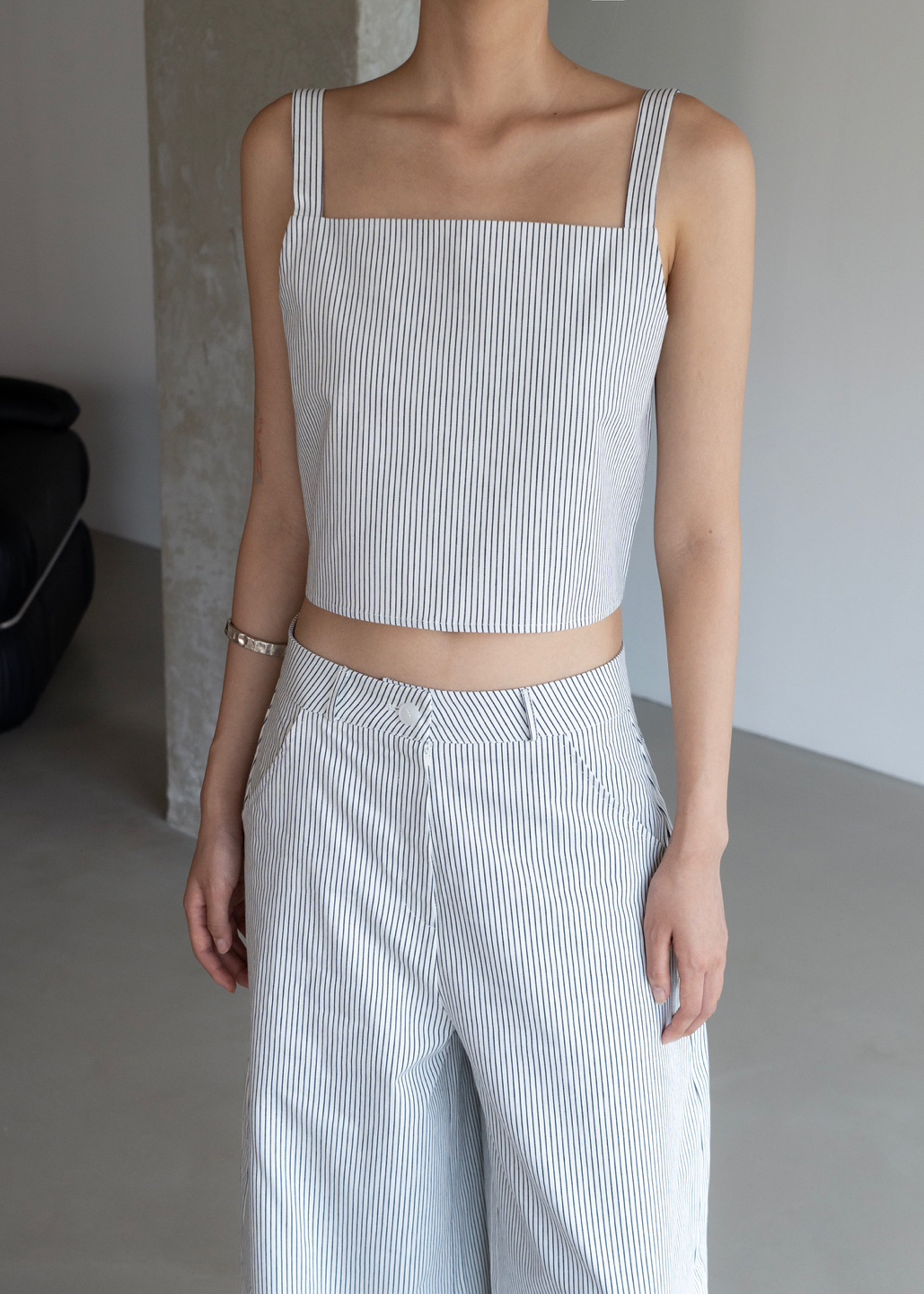 Rosalind Wide Leg Trousers - Blue Stripe - 16