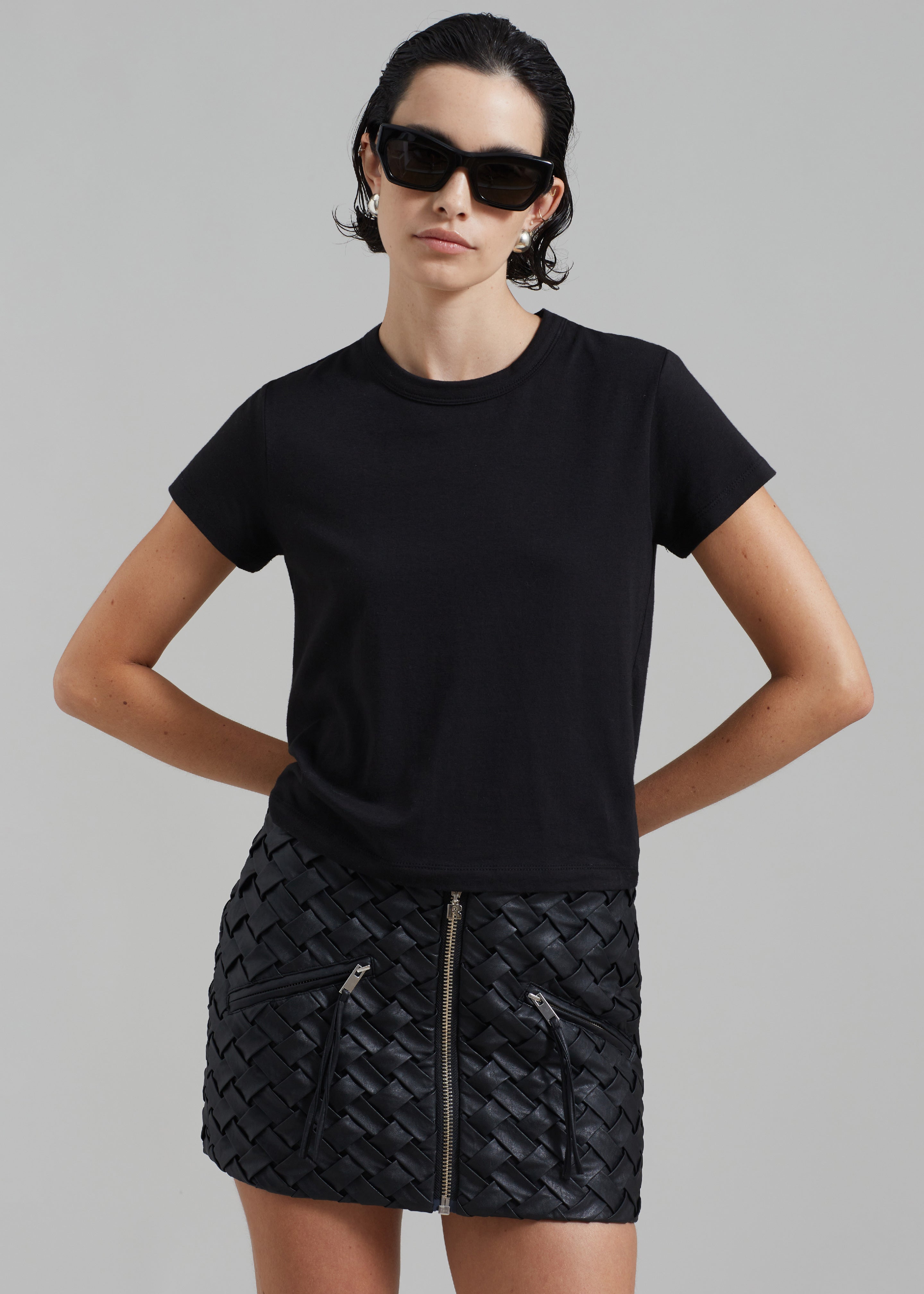 ROTATE Braided Mini Skirt - Black - 1