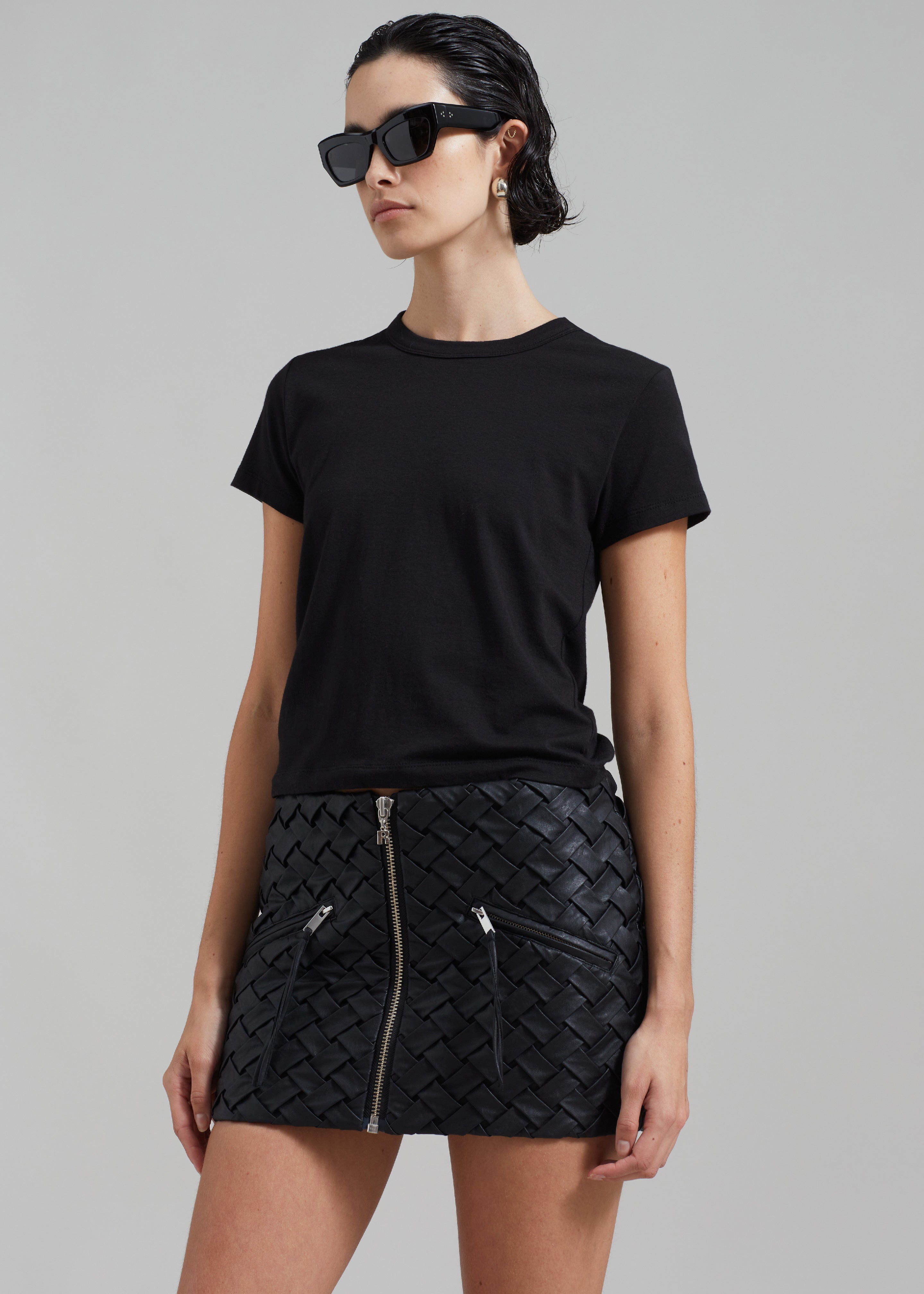 ROTATE Braided Mini Skirt - Black - 6