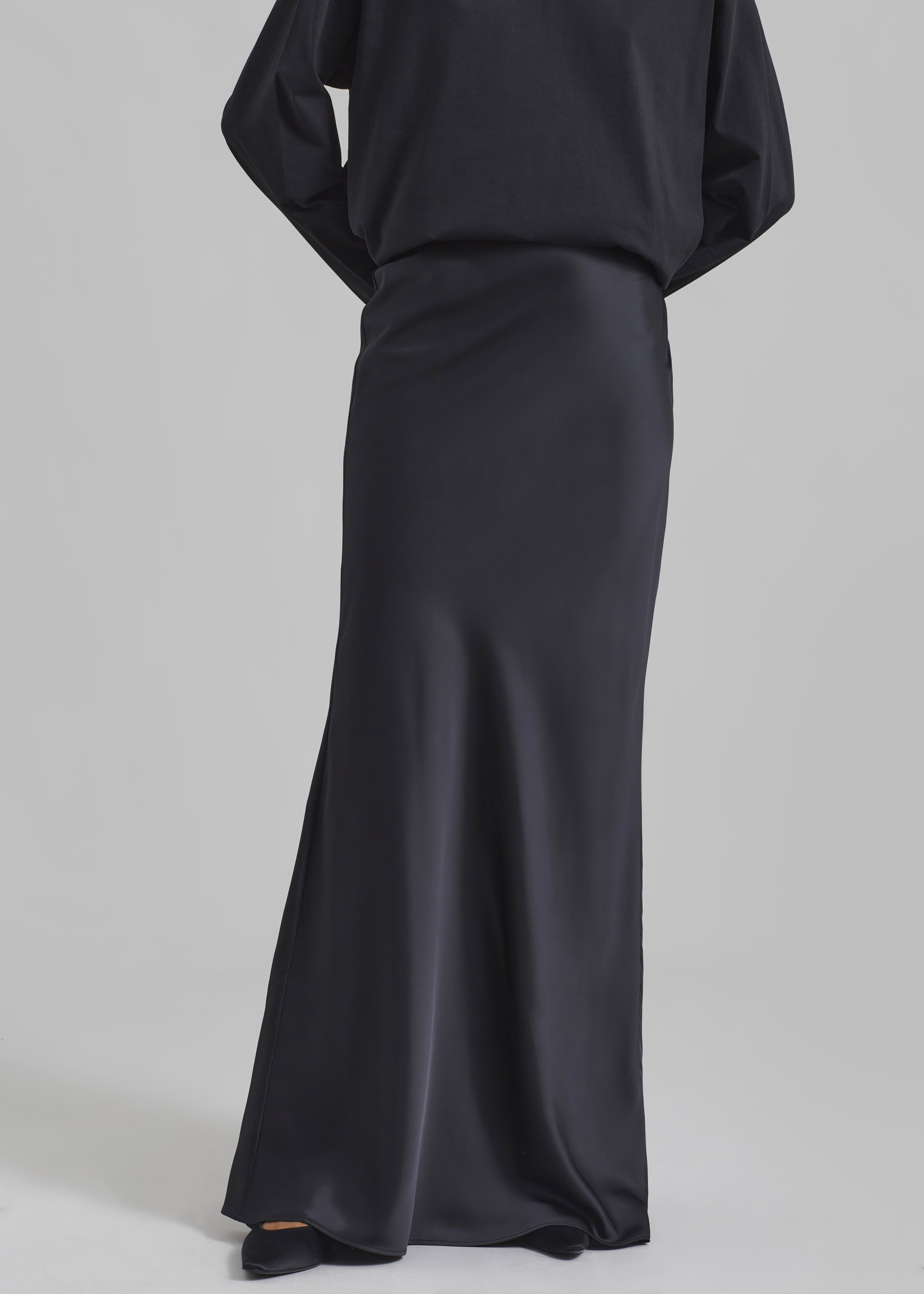 ROTATE Drapy Maxi Skirt - Black - 5