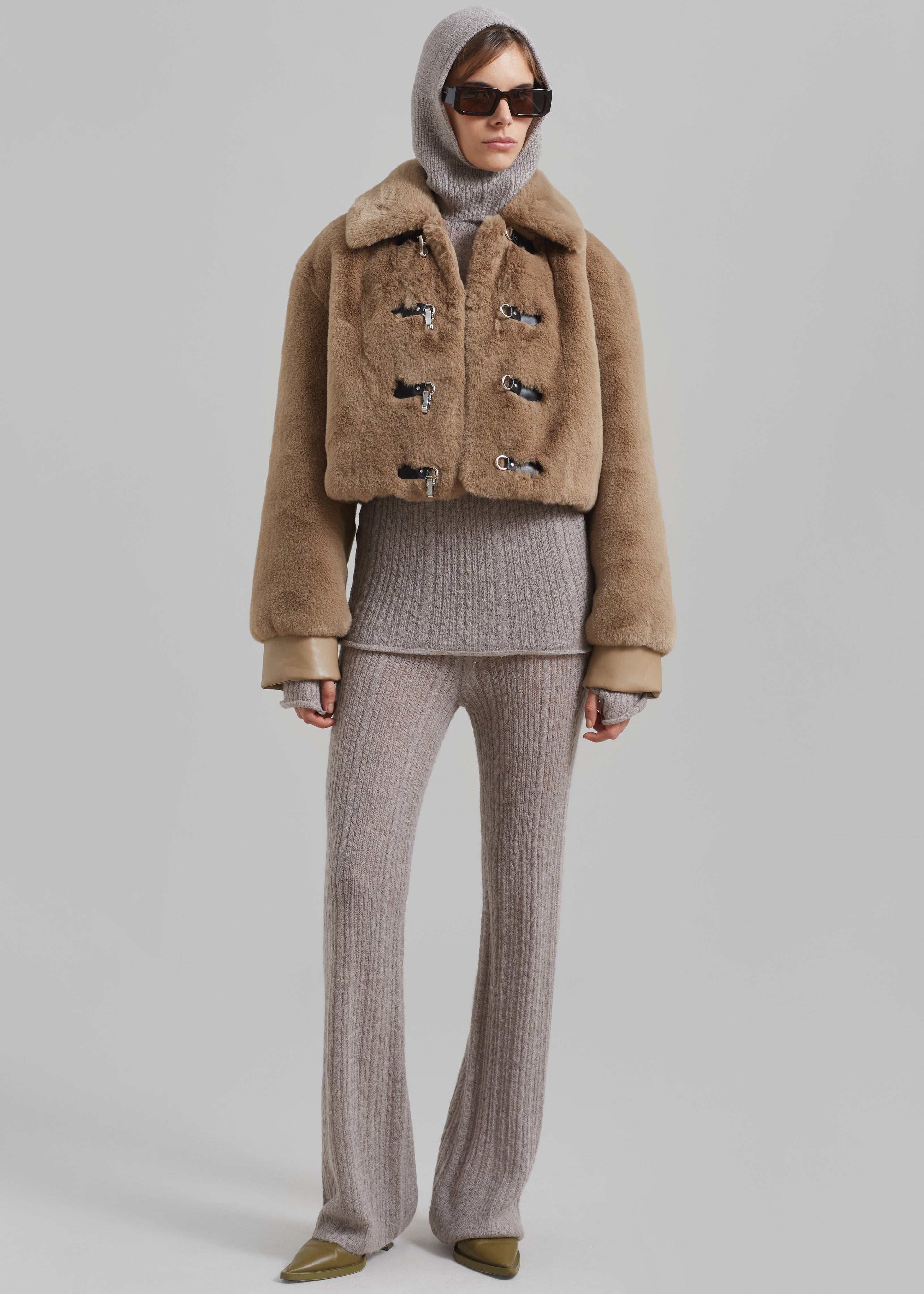 ROTATE Fluffy Clasp Jacket - Sepia Tint - 6