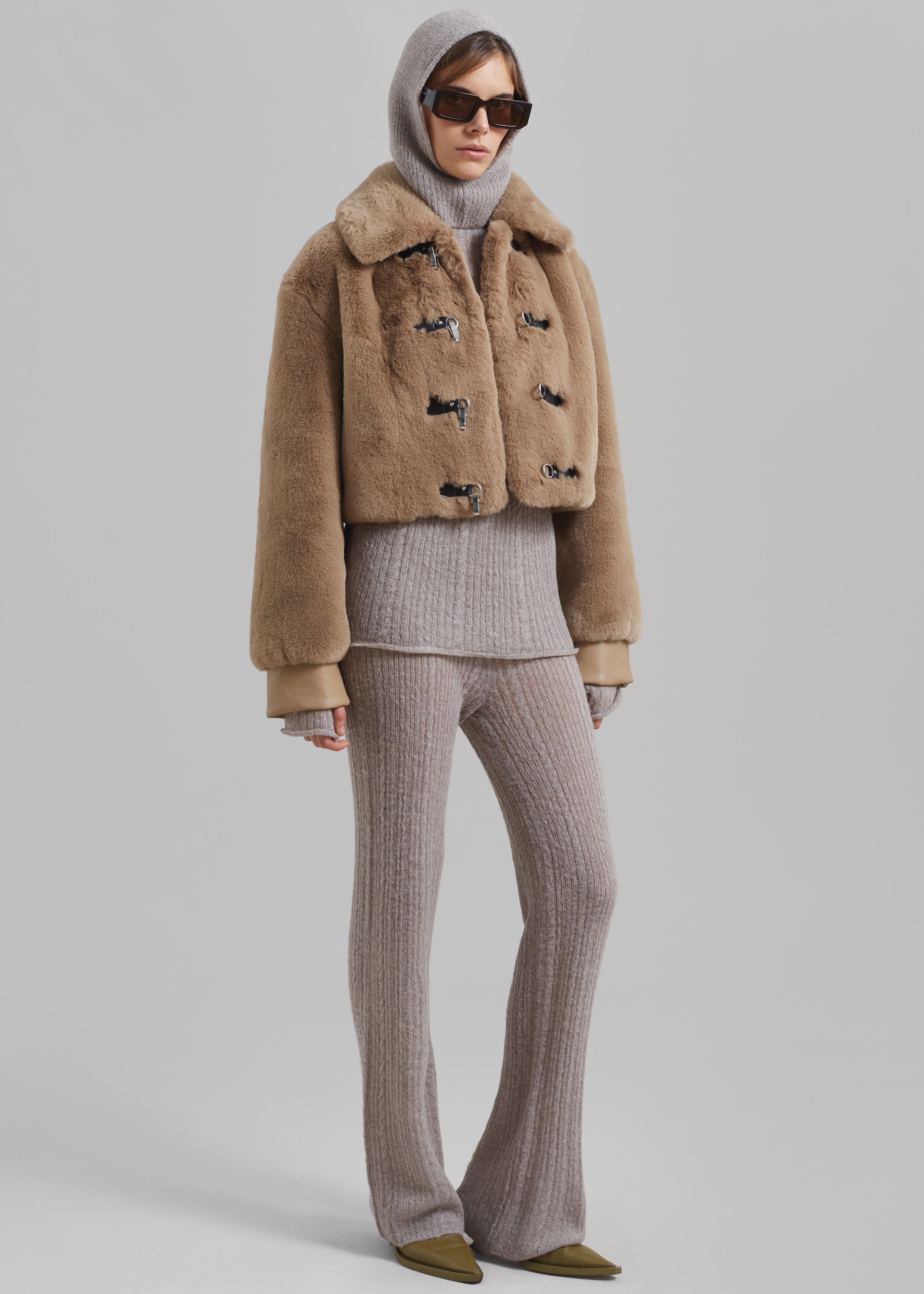 ROTATE Fluffy Clasp Jacket - Sepia Tint - 1