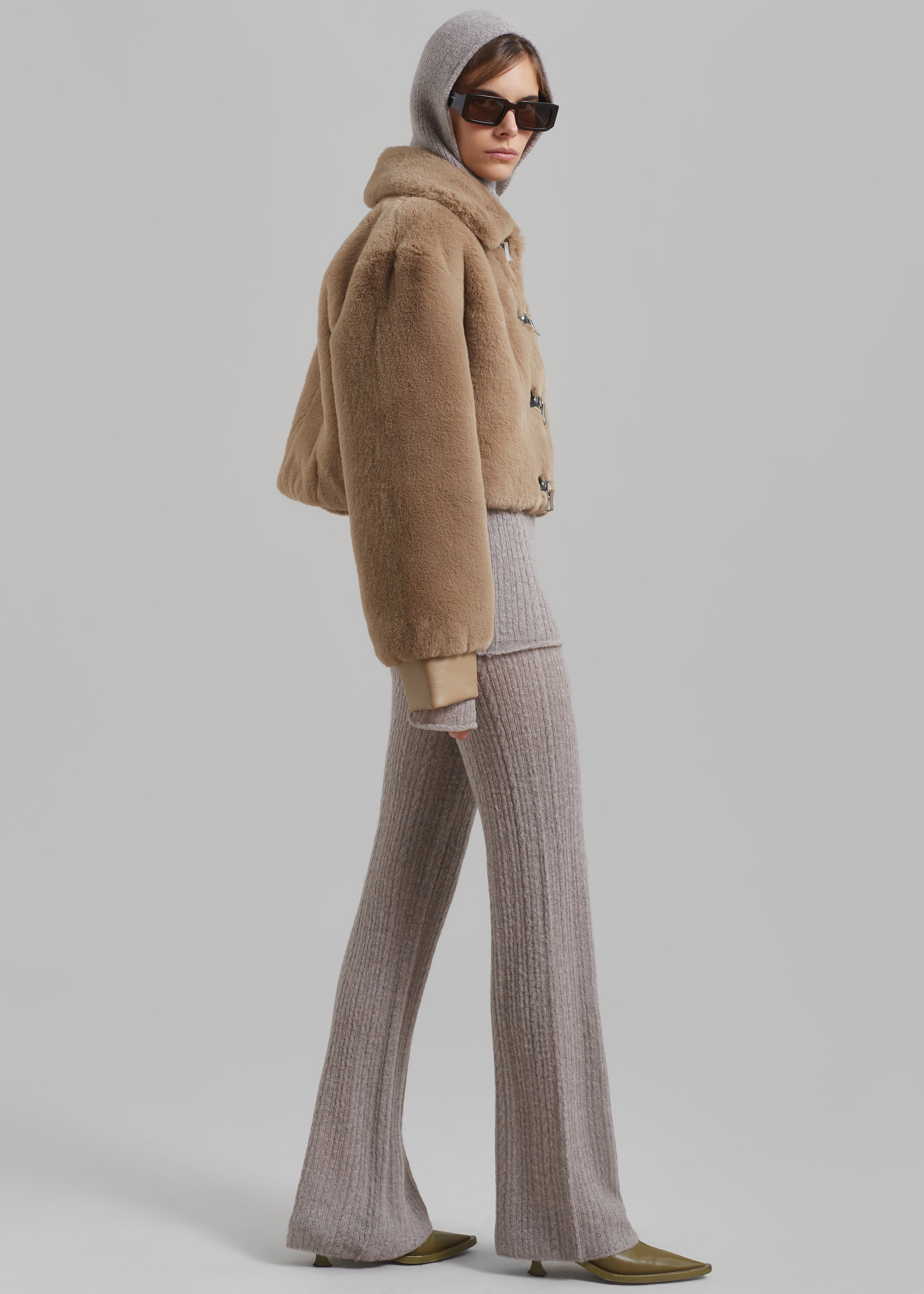 ROTATE Fluffy Clasp Jacket - Sepia Tint - 5