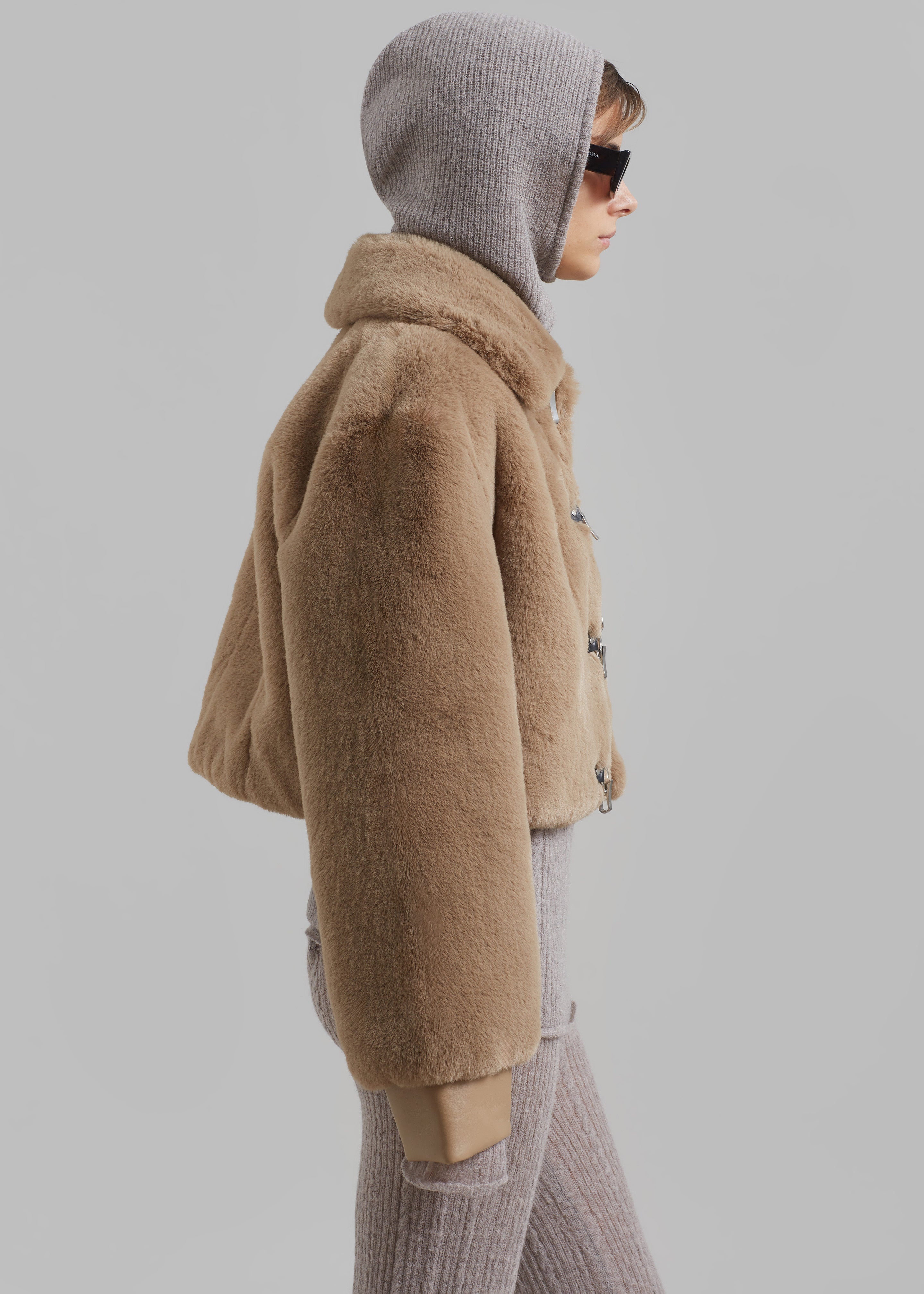 ROTATE Fluffy Clasp Jacket - Sepia Tint - 7