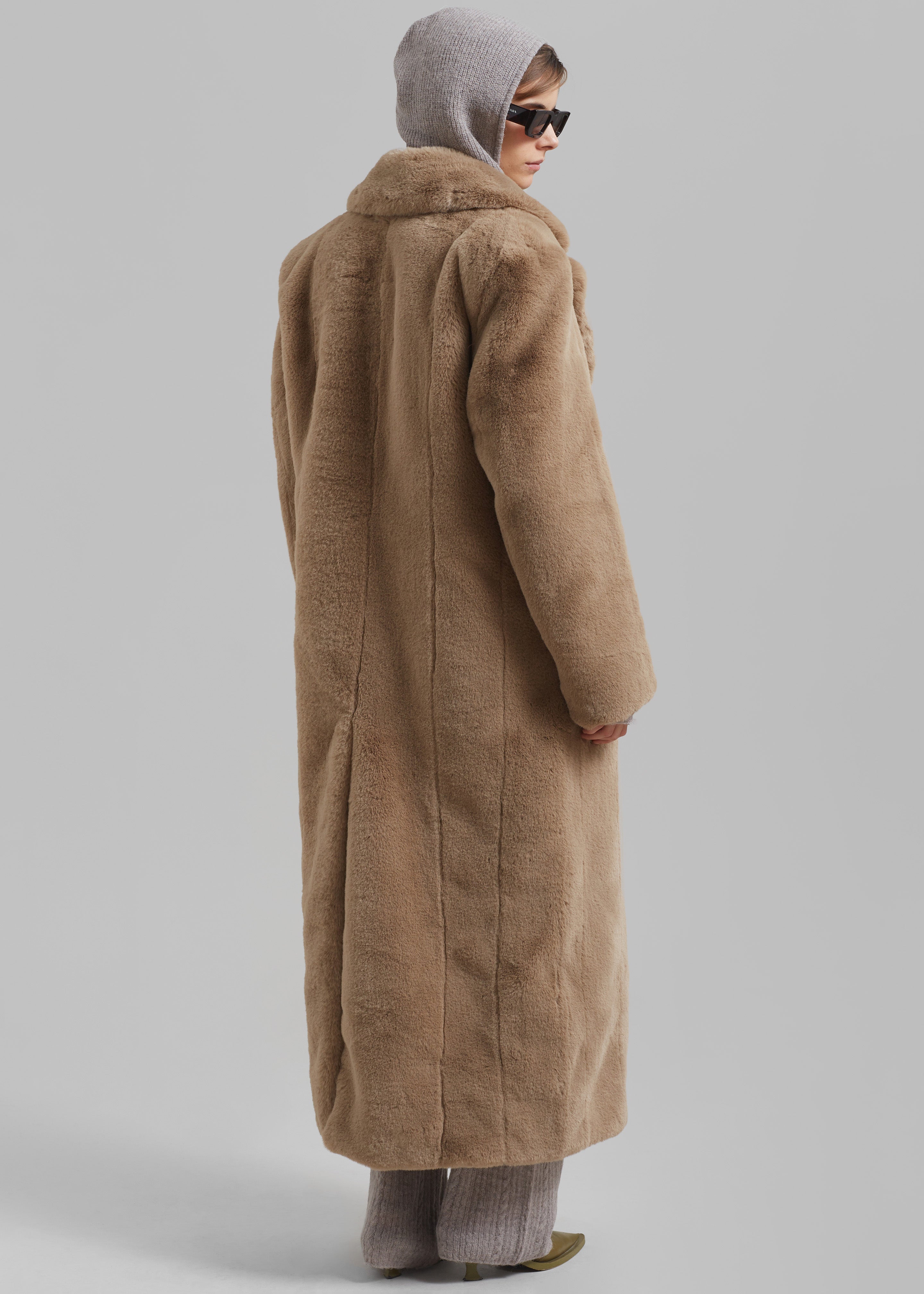 ROTATE Fluffy Clasp Coat - Sepia Tint - 8