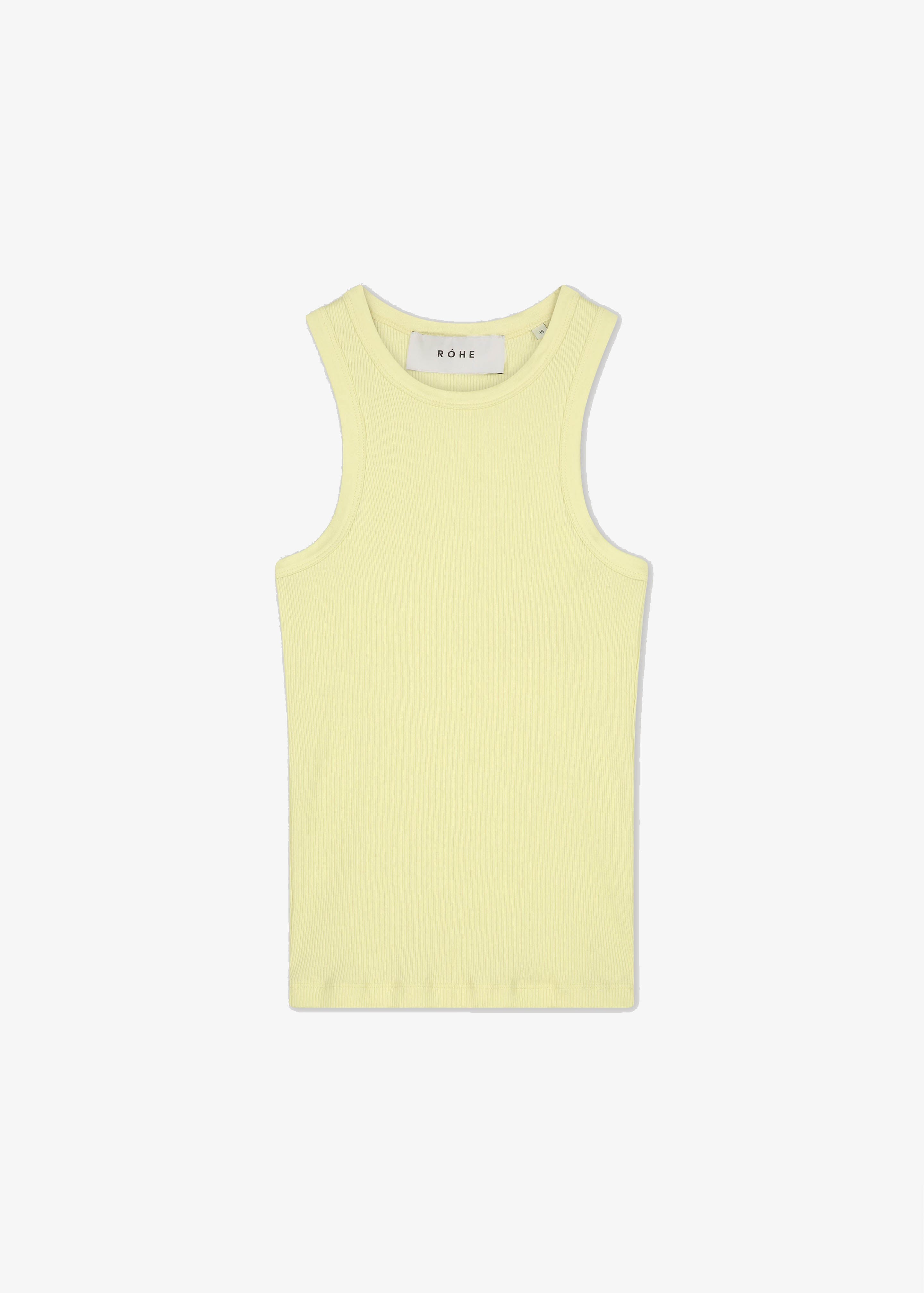 Róhe Cotton Rib Tank Top - Light Yellow - 5