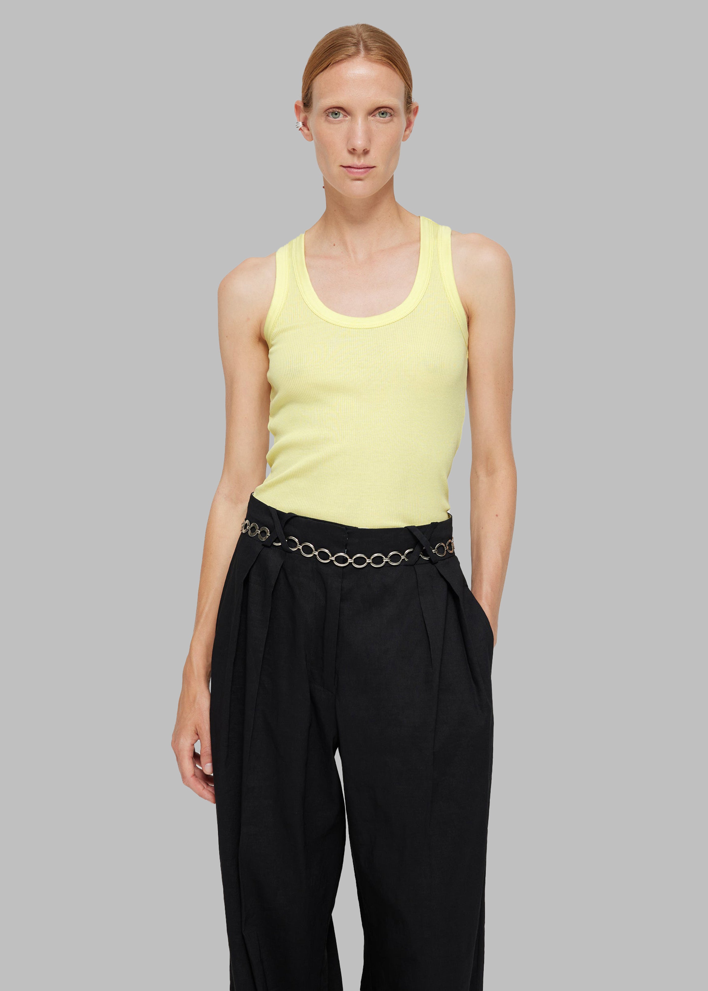 Róhe Cotton Low Tank Top - Light Yellow - 2