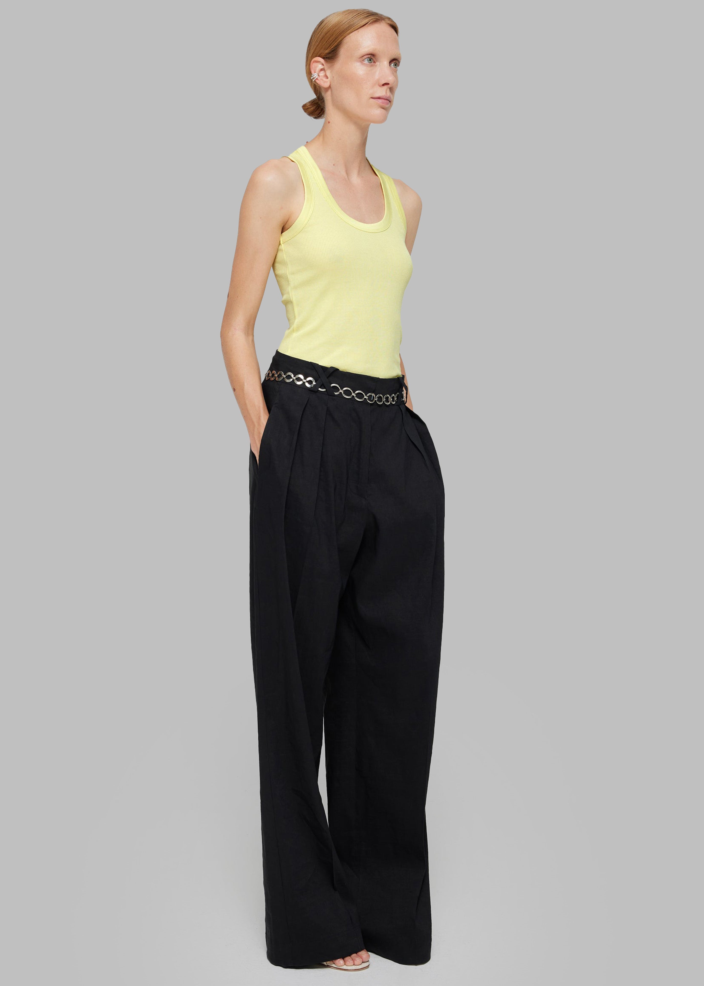 Róhe Cotton Low Tank Top - Light Yellow - 3