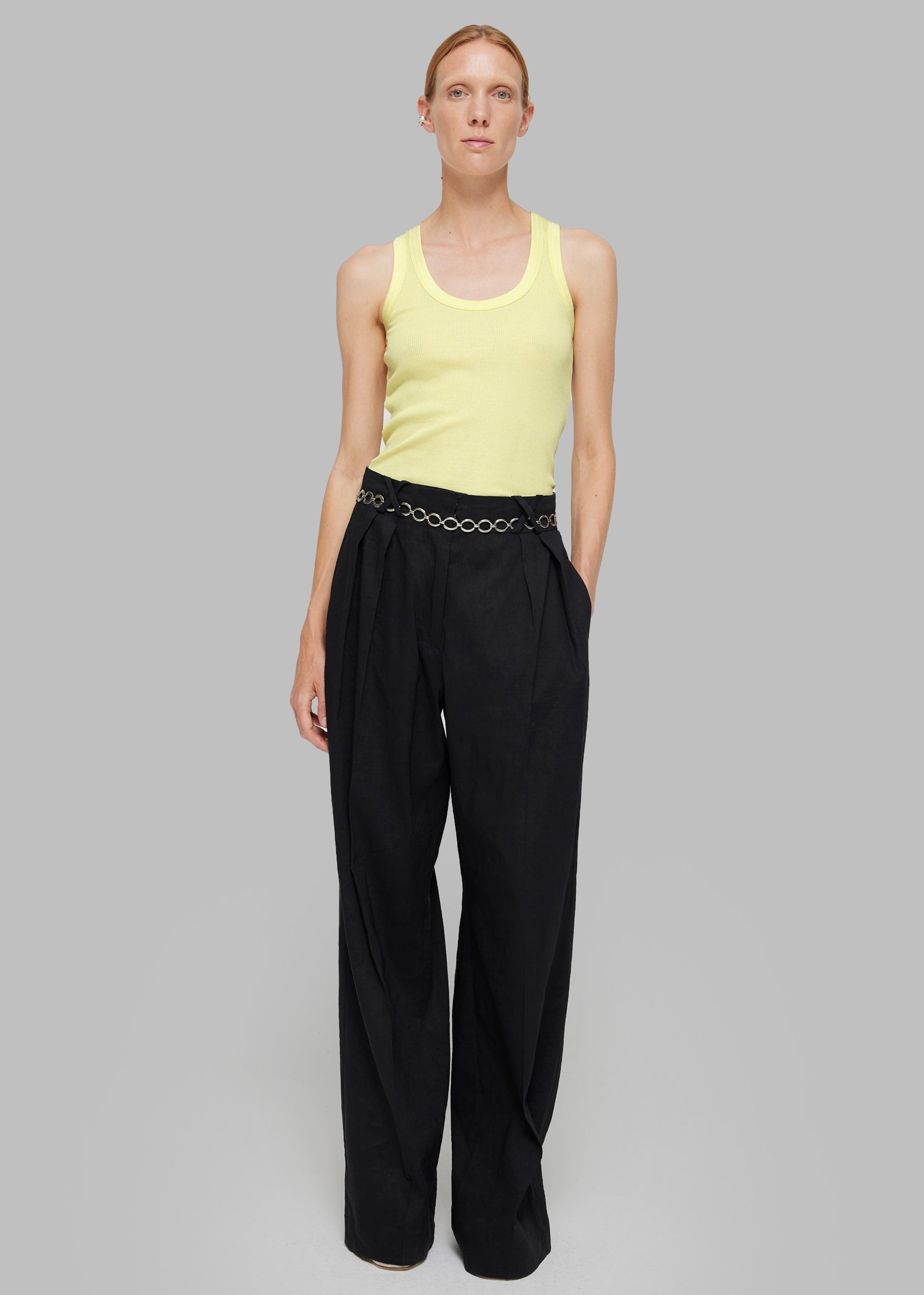 Róhe Cotton Low Tank Top - Light Yellow - 1