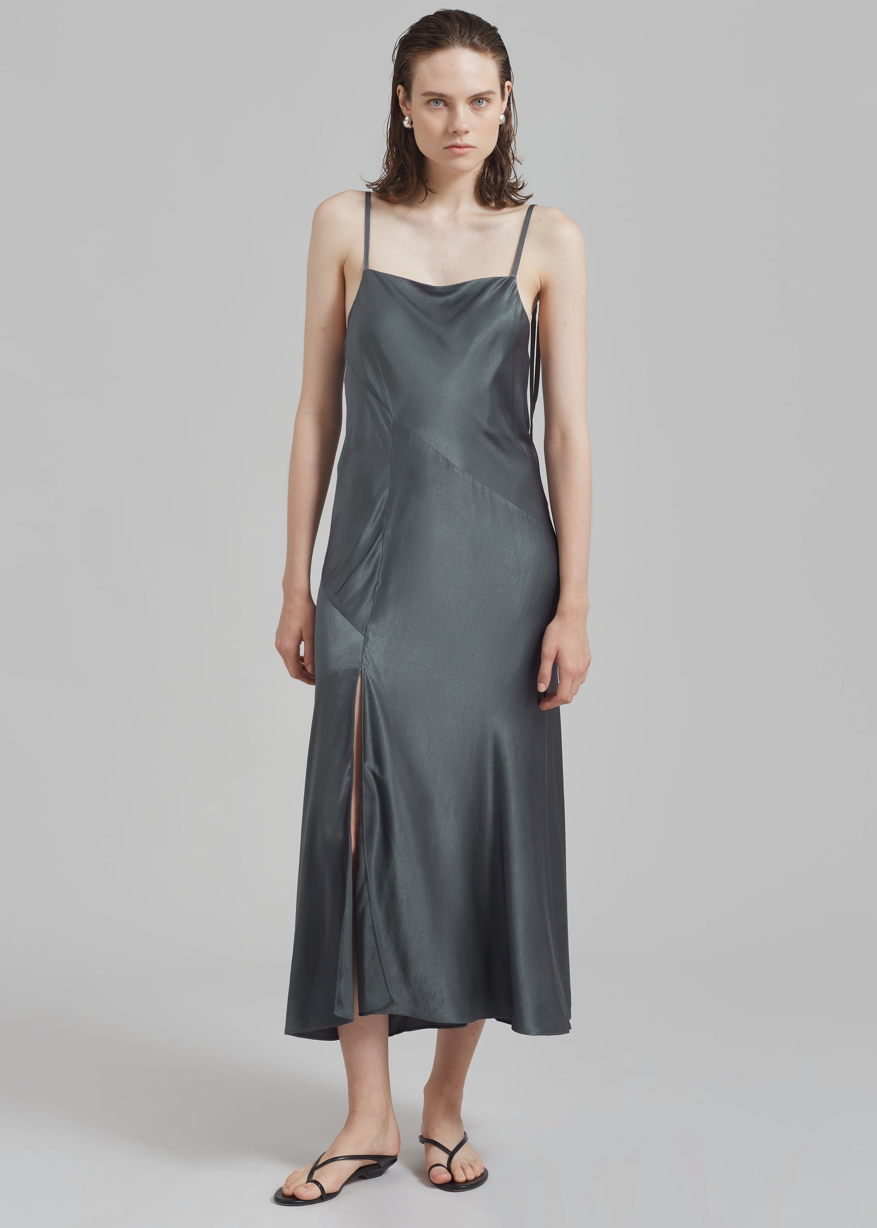 Samsøe Samsøe Viktoria Bias Strap Dress - Iron Gate - 3