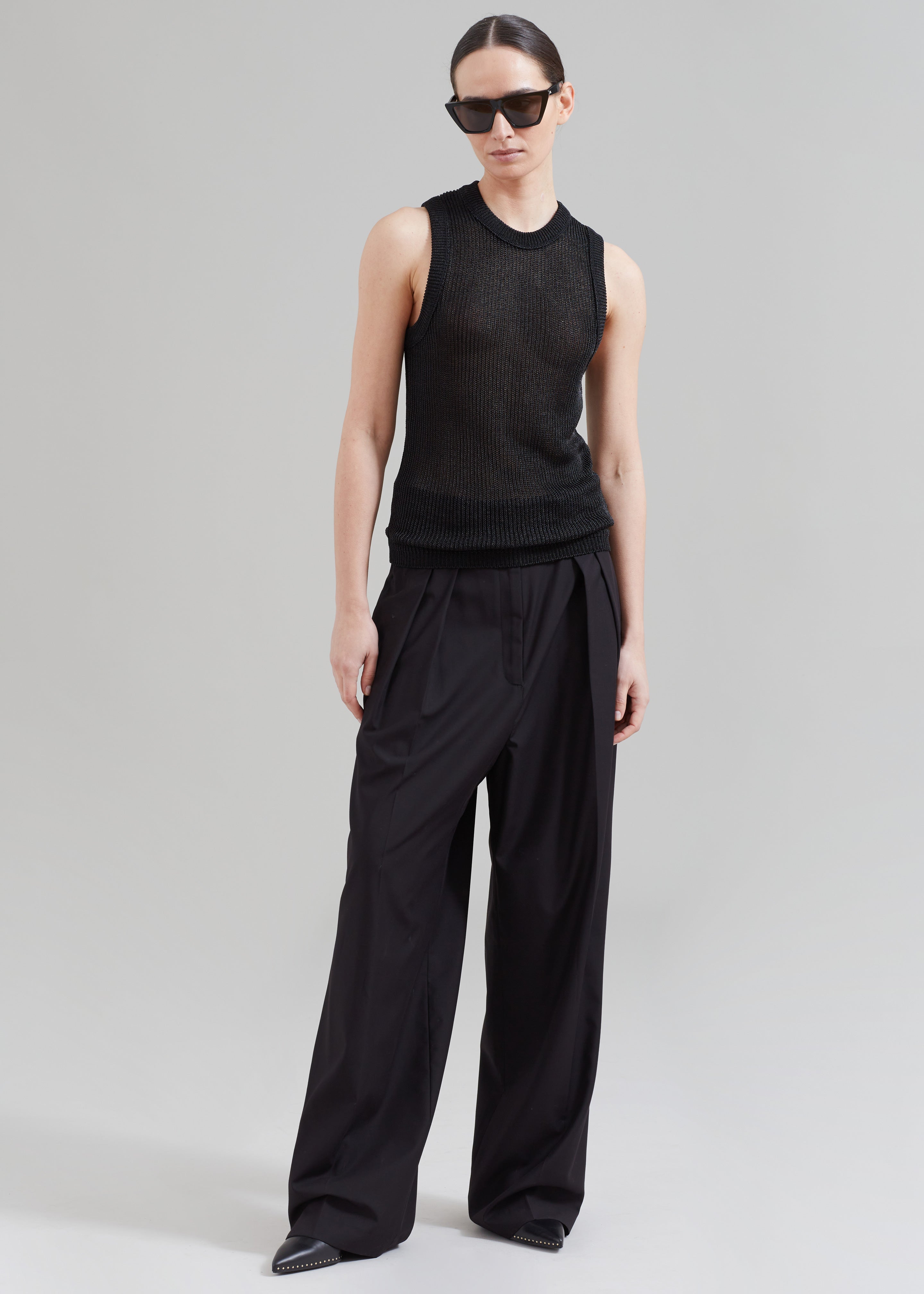 Sion Pintuck Trousers - Black - 5