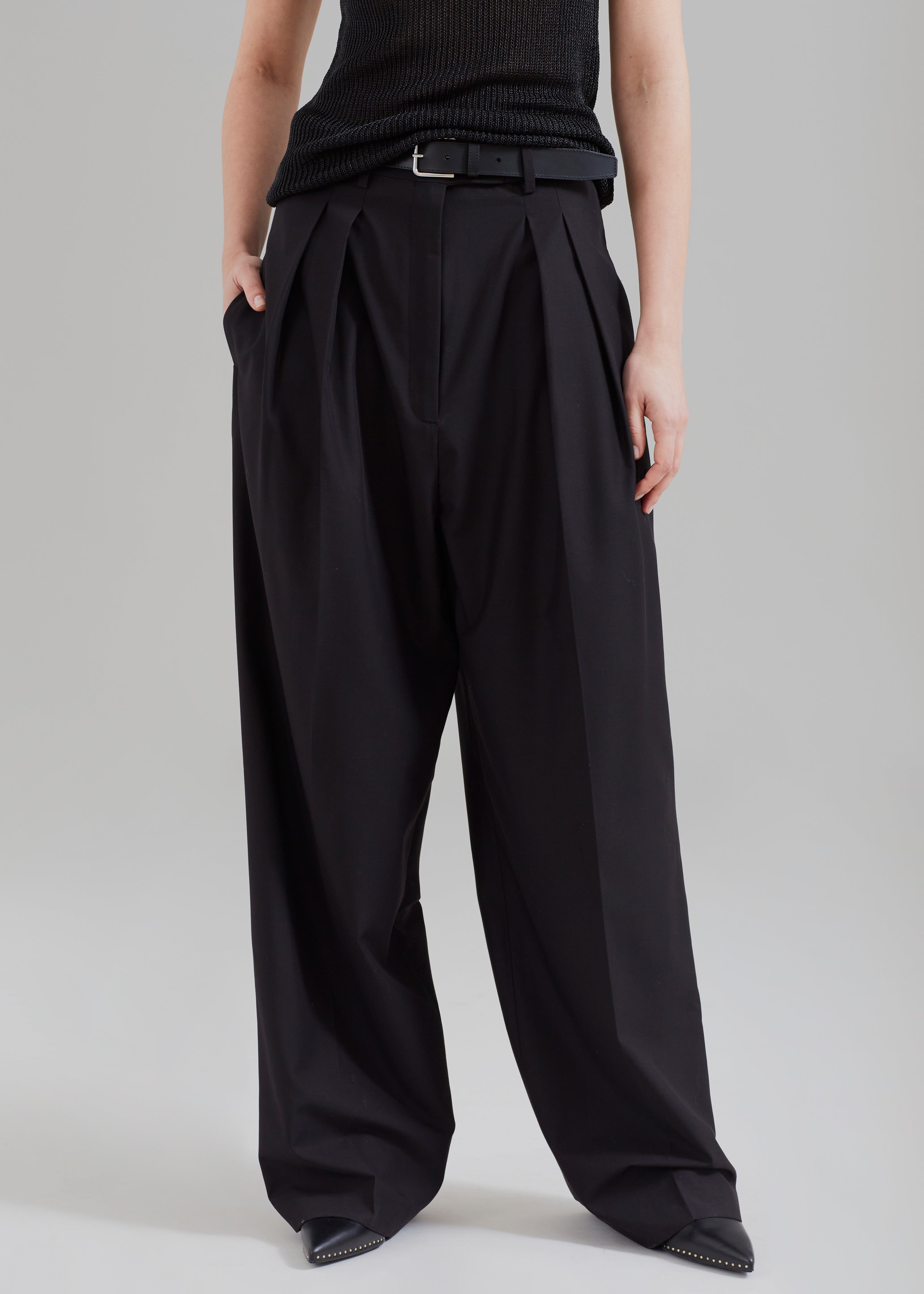 Sion Pintuck Trousers - Black - 7