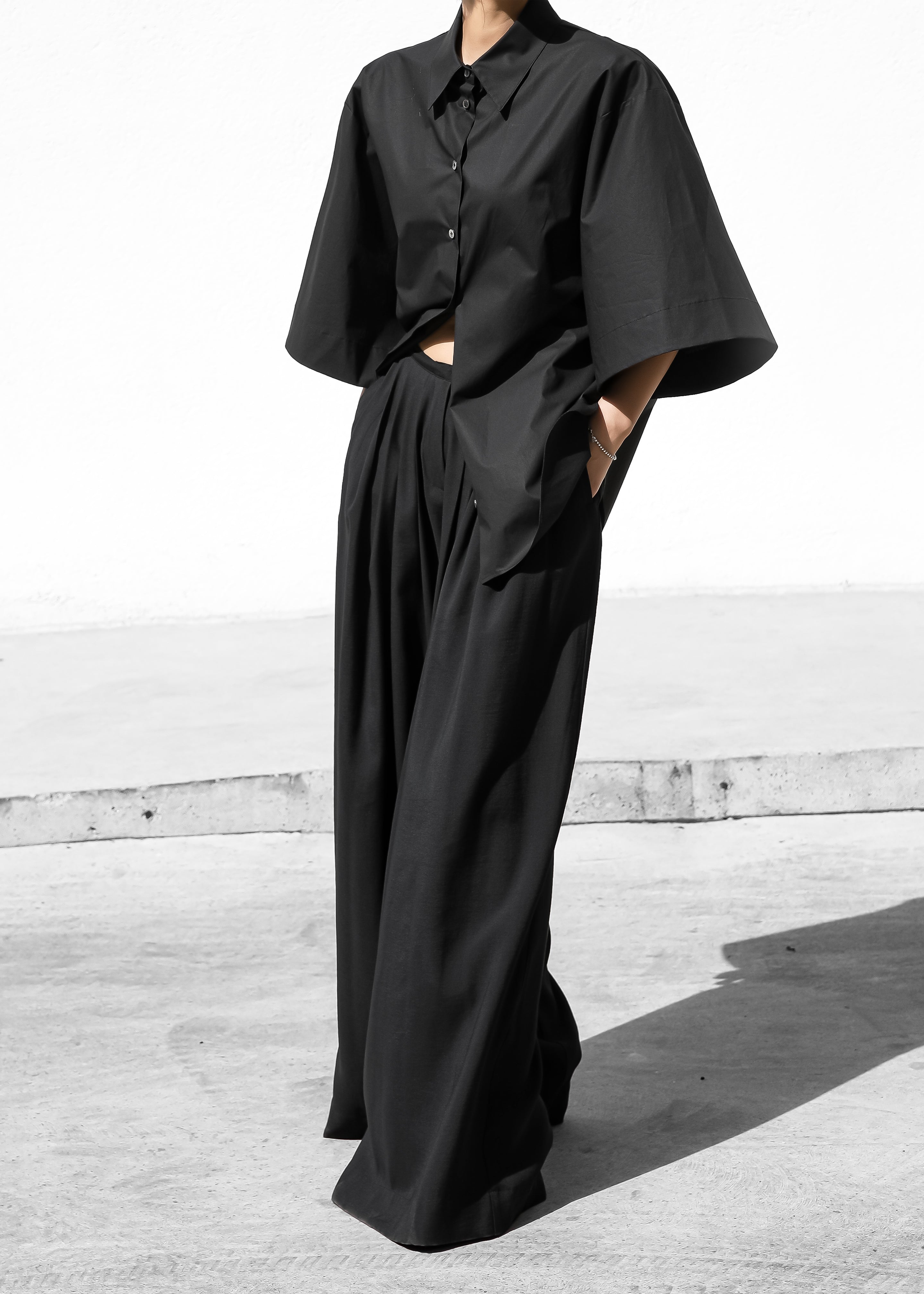 Sloane Wide Leg Trousers - Black - 9