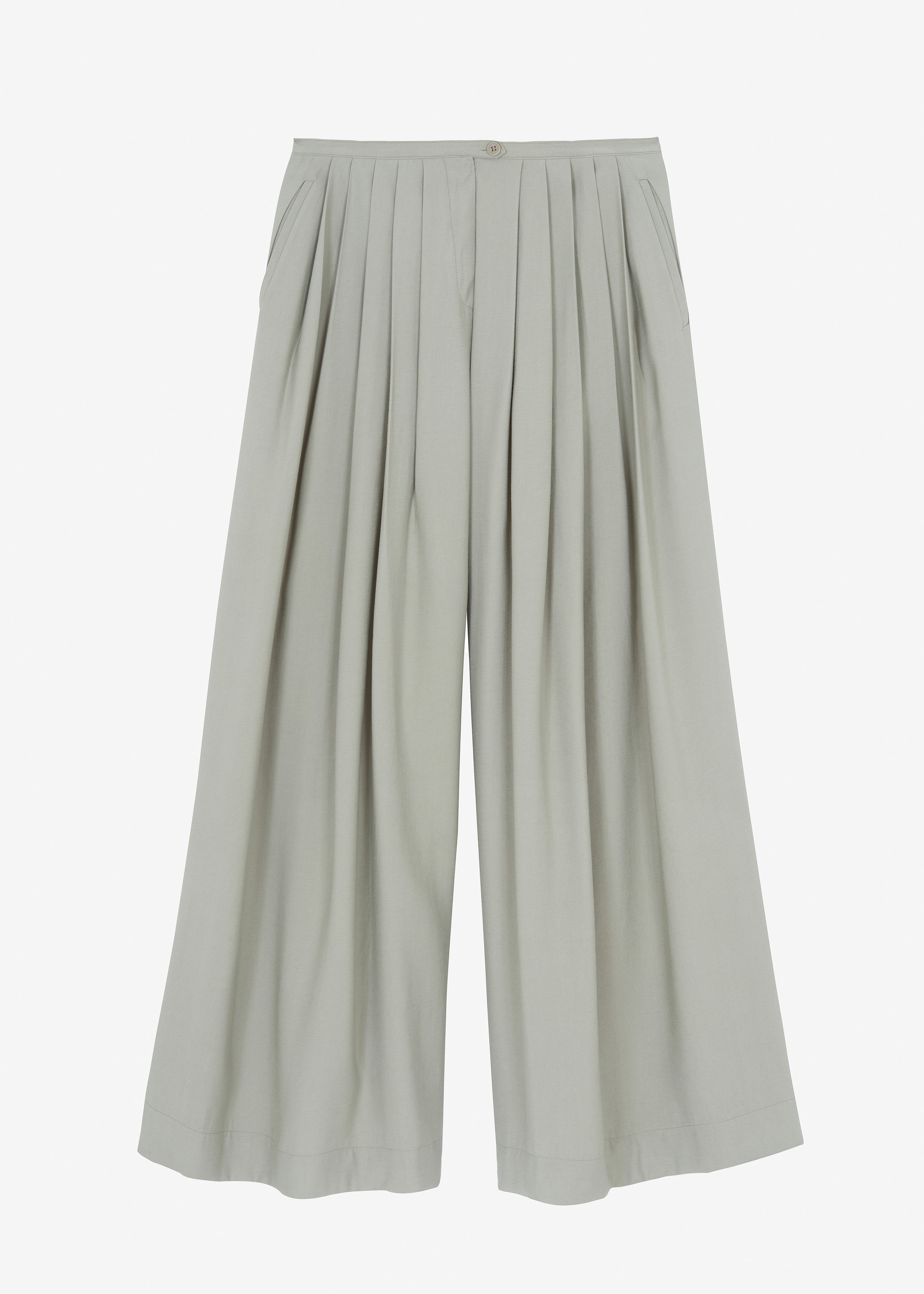 Sloane Wide Leg Trousers - Grey - 14