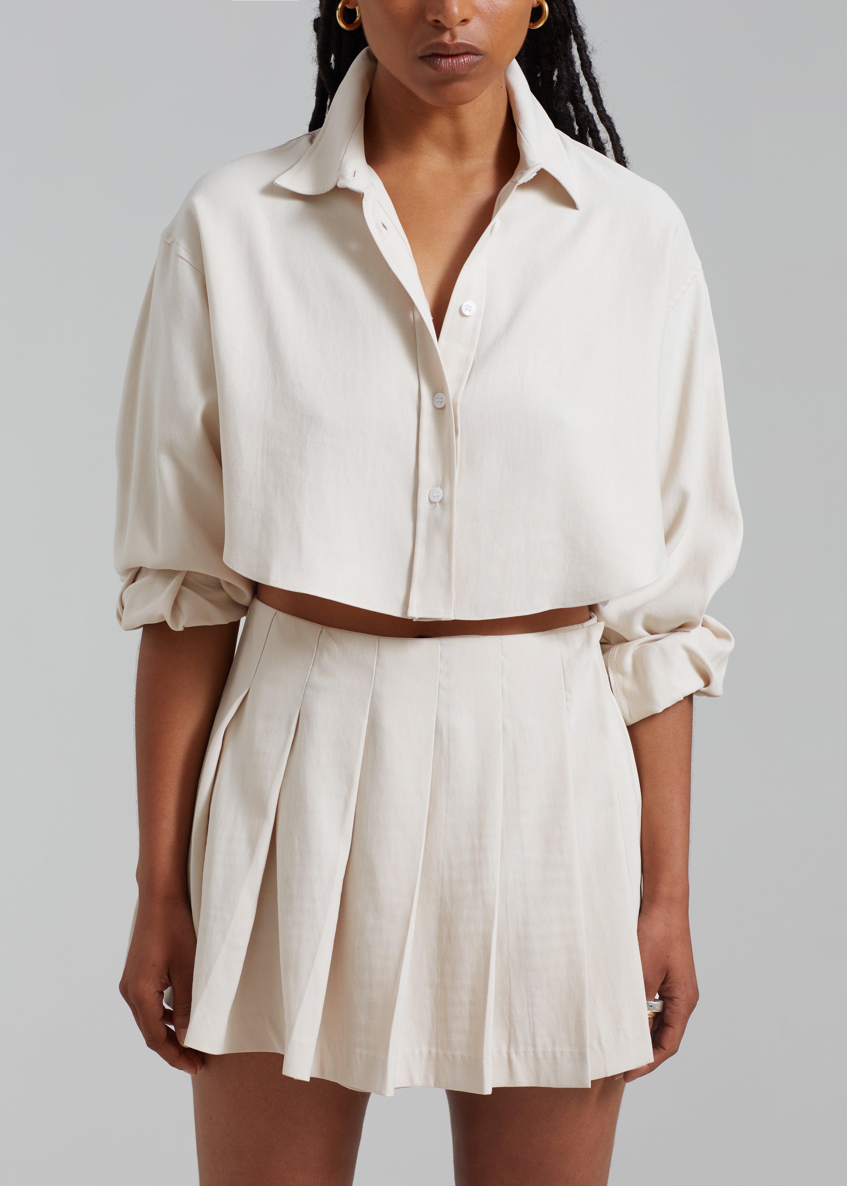 Steffi Cropped Shirt - Beige - 6