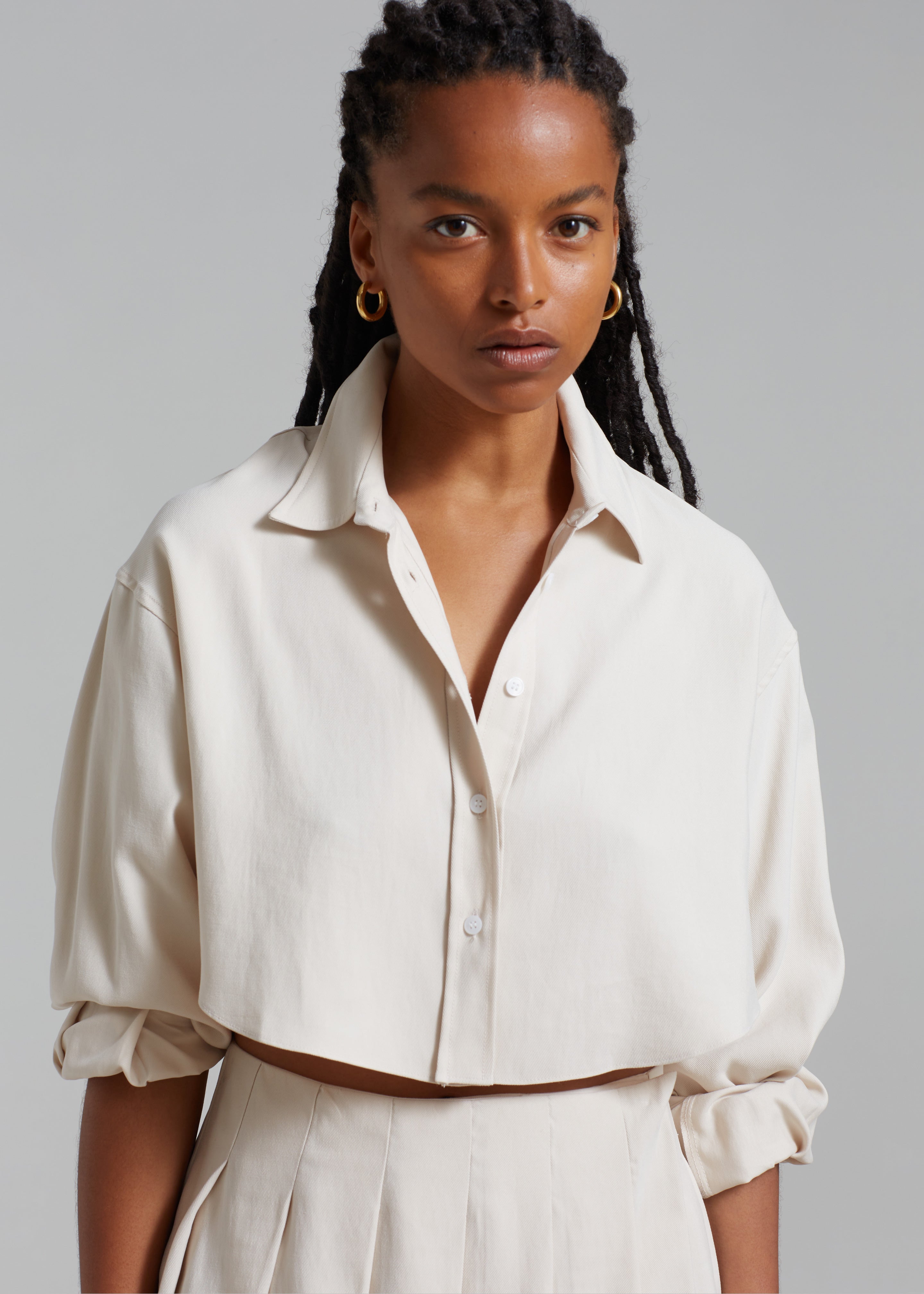 Steffi Cropped Shirt - Beige - 4