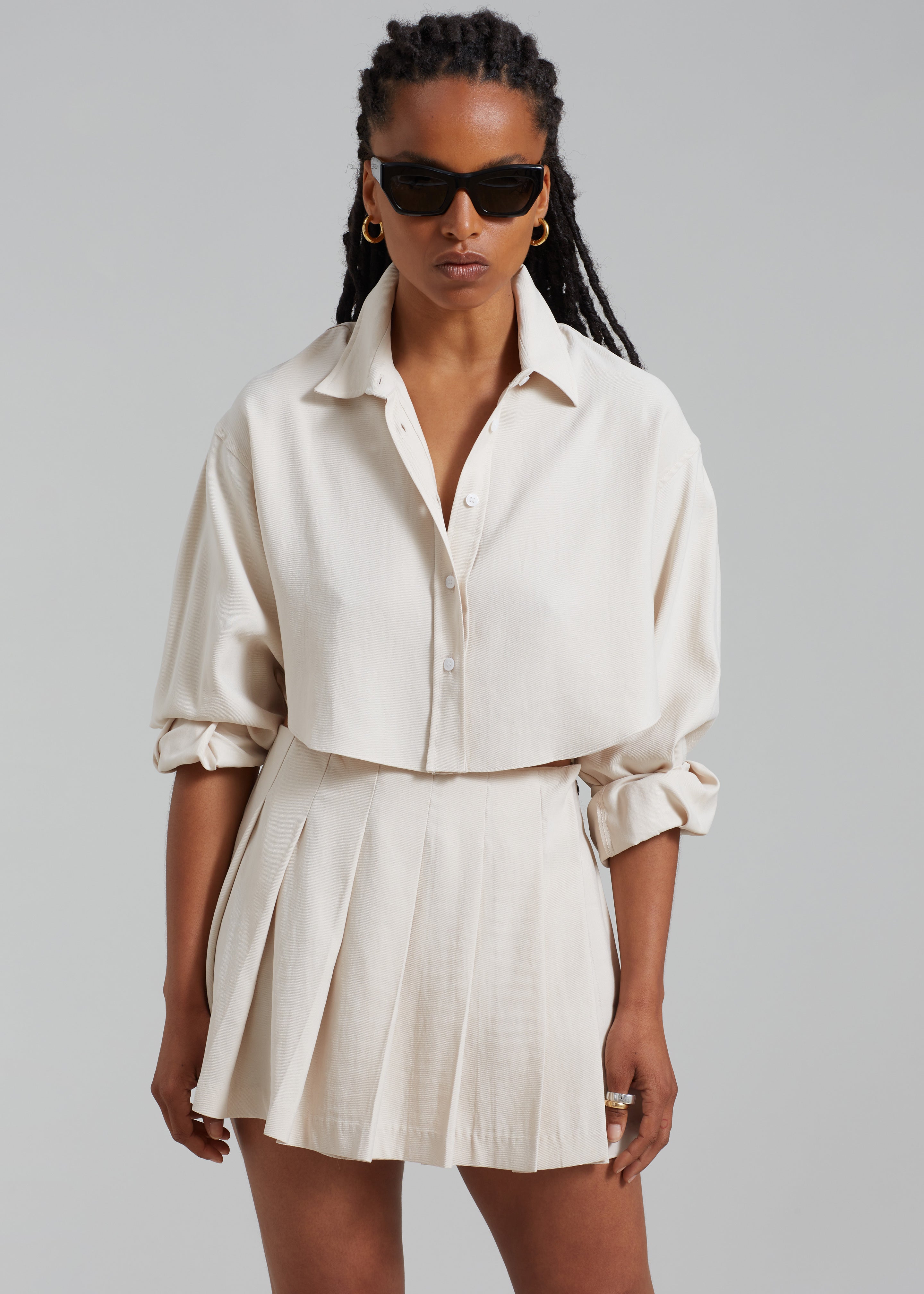 Steffi Cropped Shirt - Beige - 8