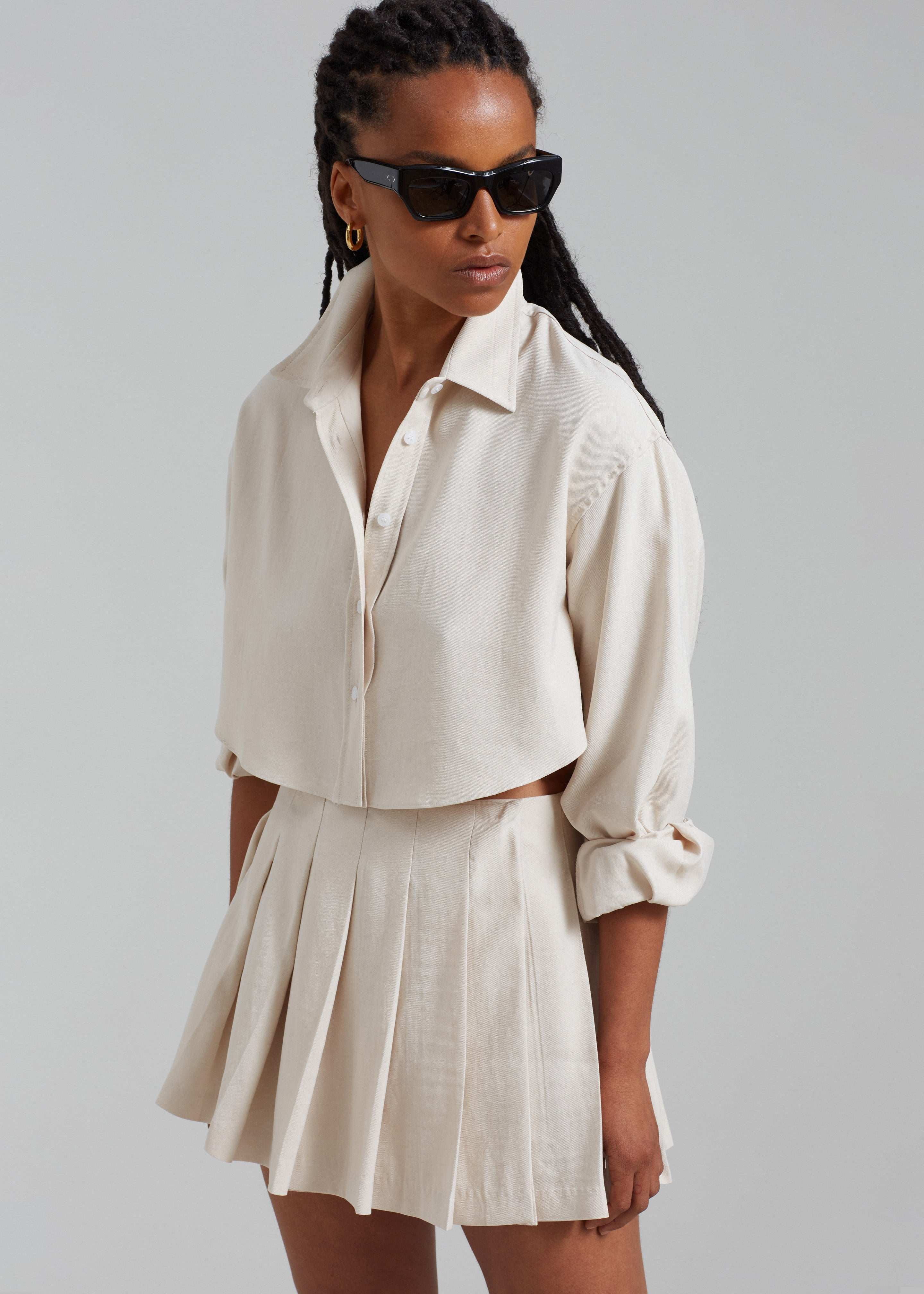 Steffi Cropped Shirt - Beige - 1