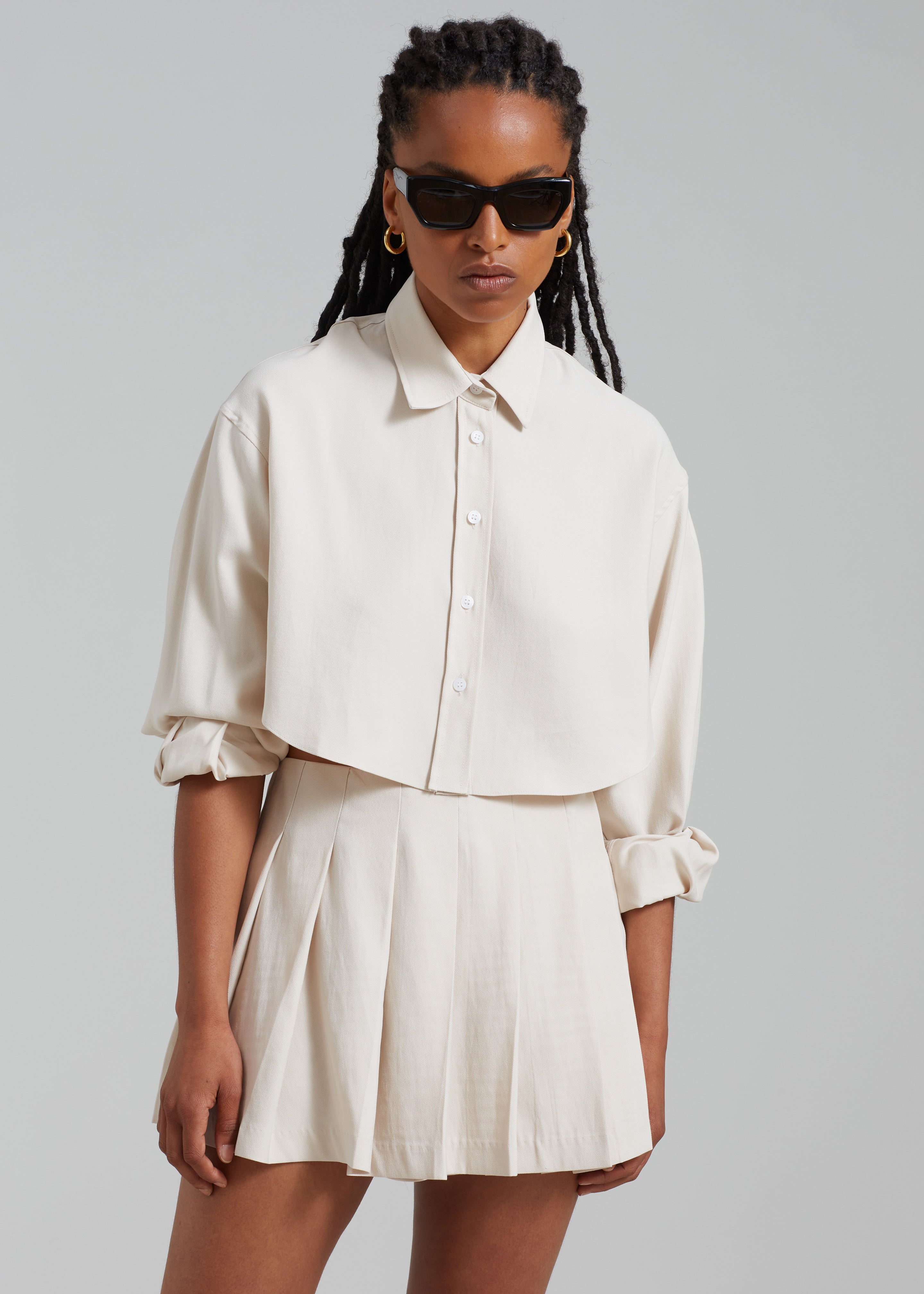 Steffi Cropped Shirt - Beige - 3