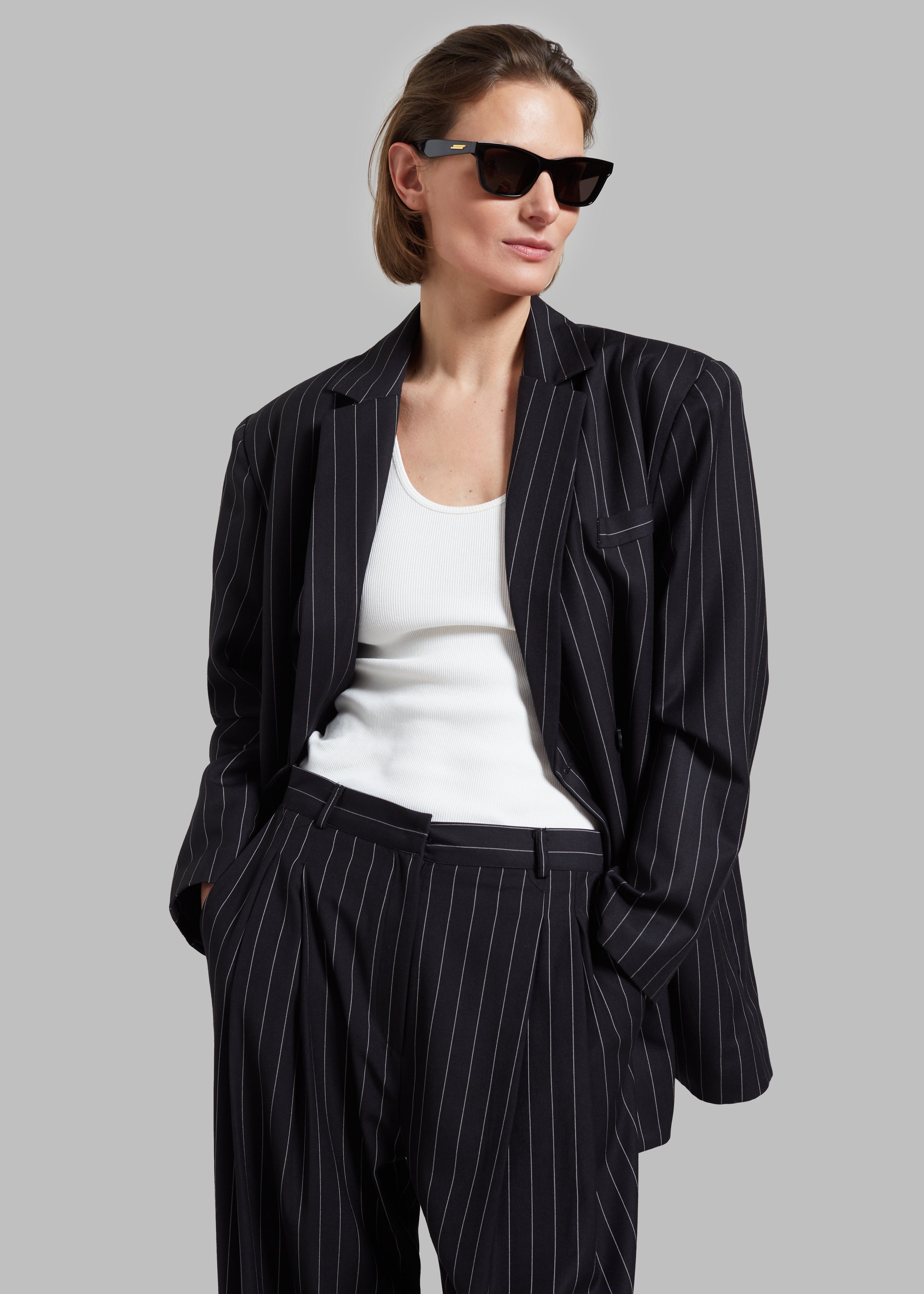 Sybil Trousers - Black Pinstripe - 7