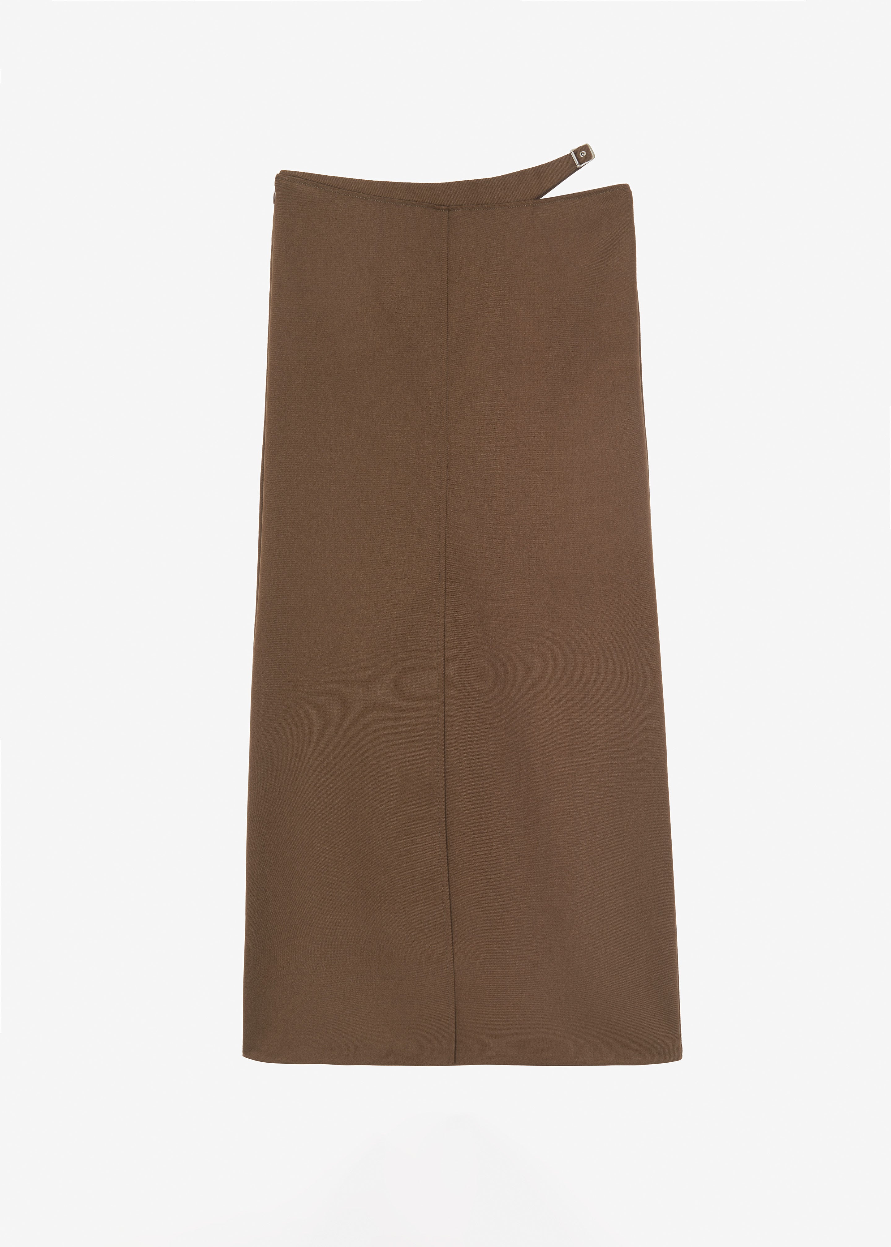 Stacia Cut Out Midi Skirt - Brown - 13