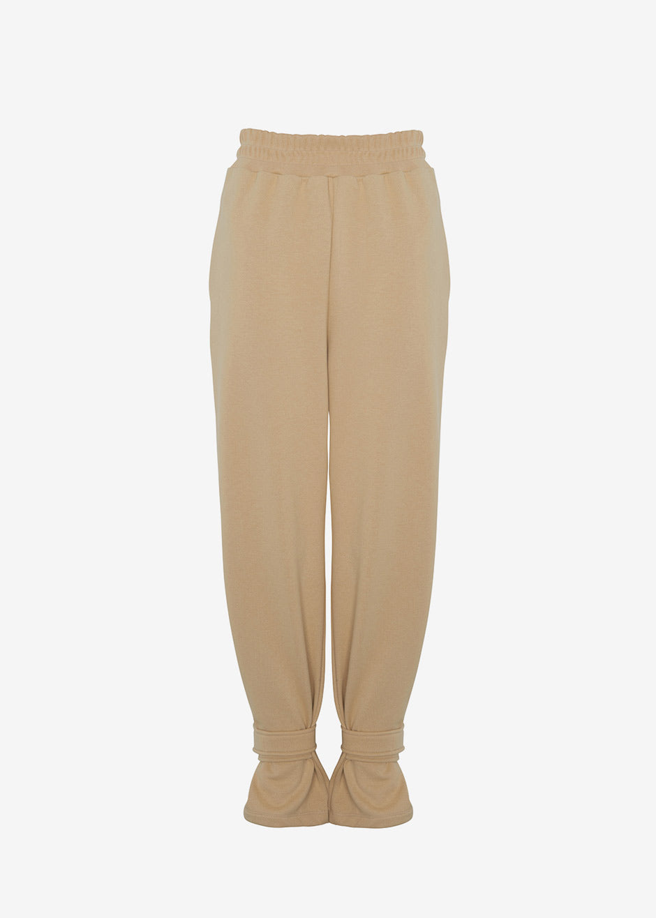 Tab Cuff Sweatpants - Camel - 8